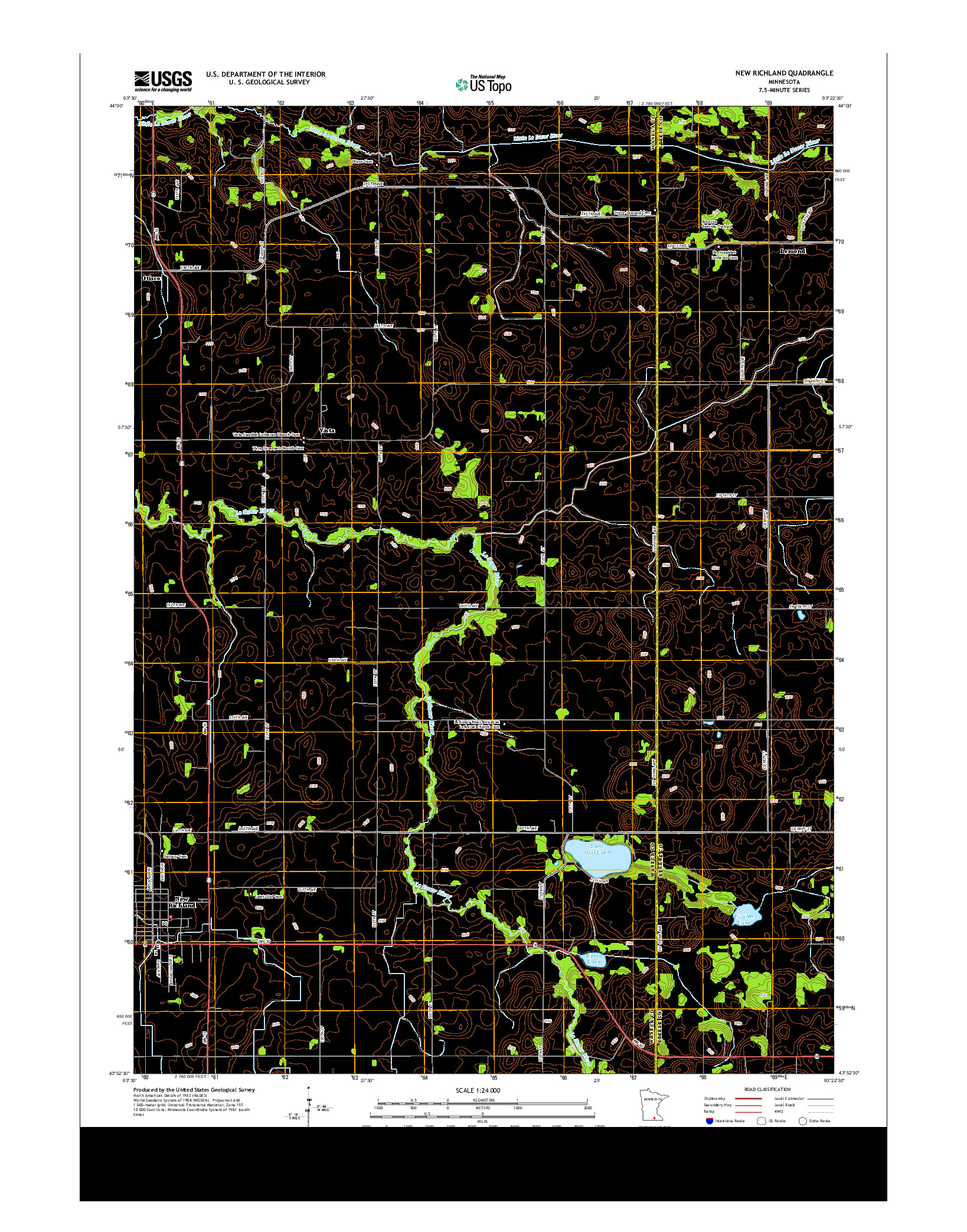 USGS US TOPO 7.5-MINUTE MAP FOR NEW RICHLAND, MN 2013