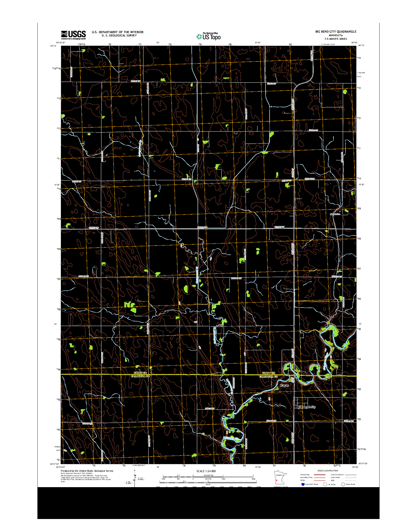 USGS US TOPO 7.5-MINUTE MAP FOR BIG BEND CITY, MN 2013