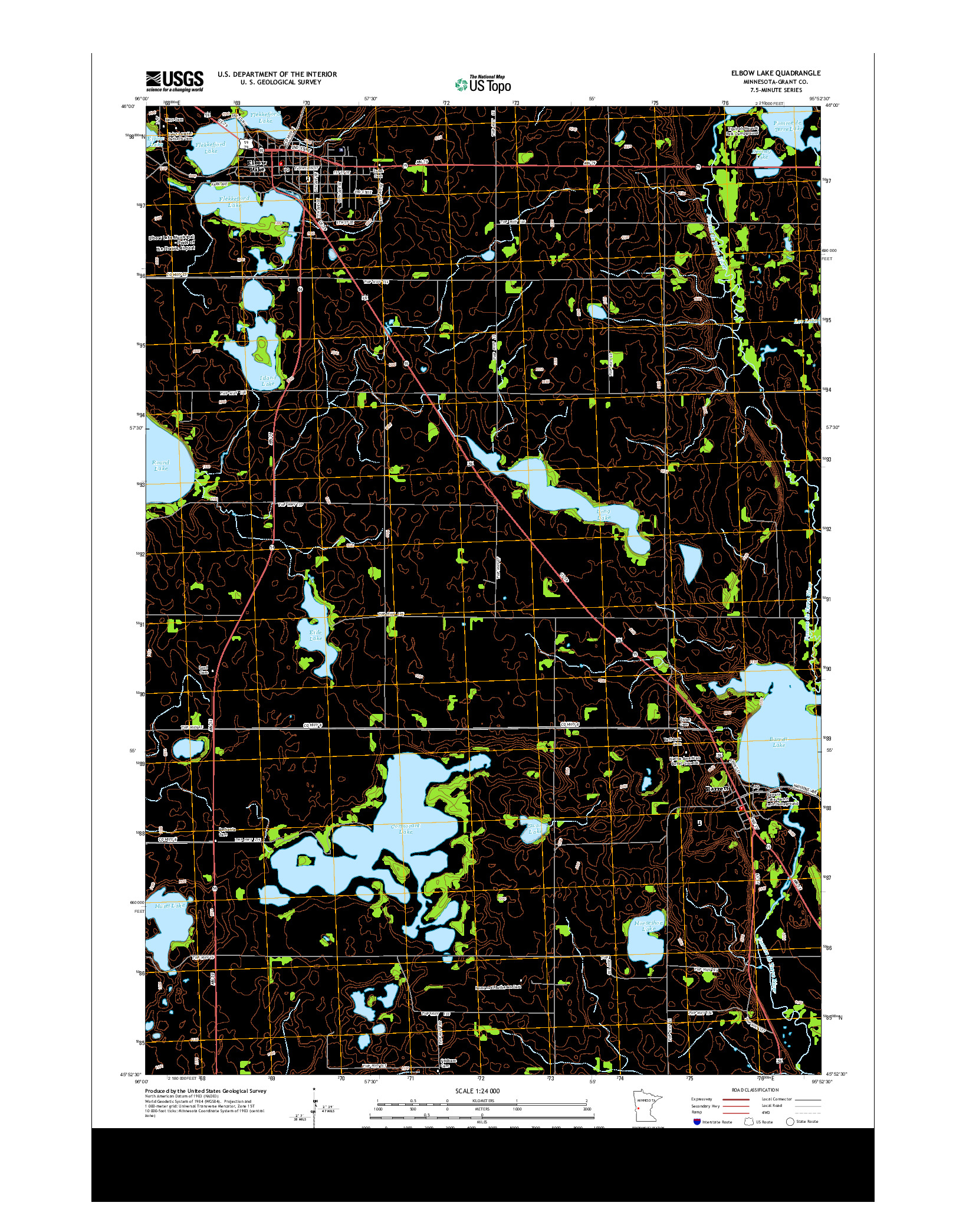 USGS US TOPO 7.5-MINUTE MAP FOR ELBOW LAKE, MN 2013