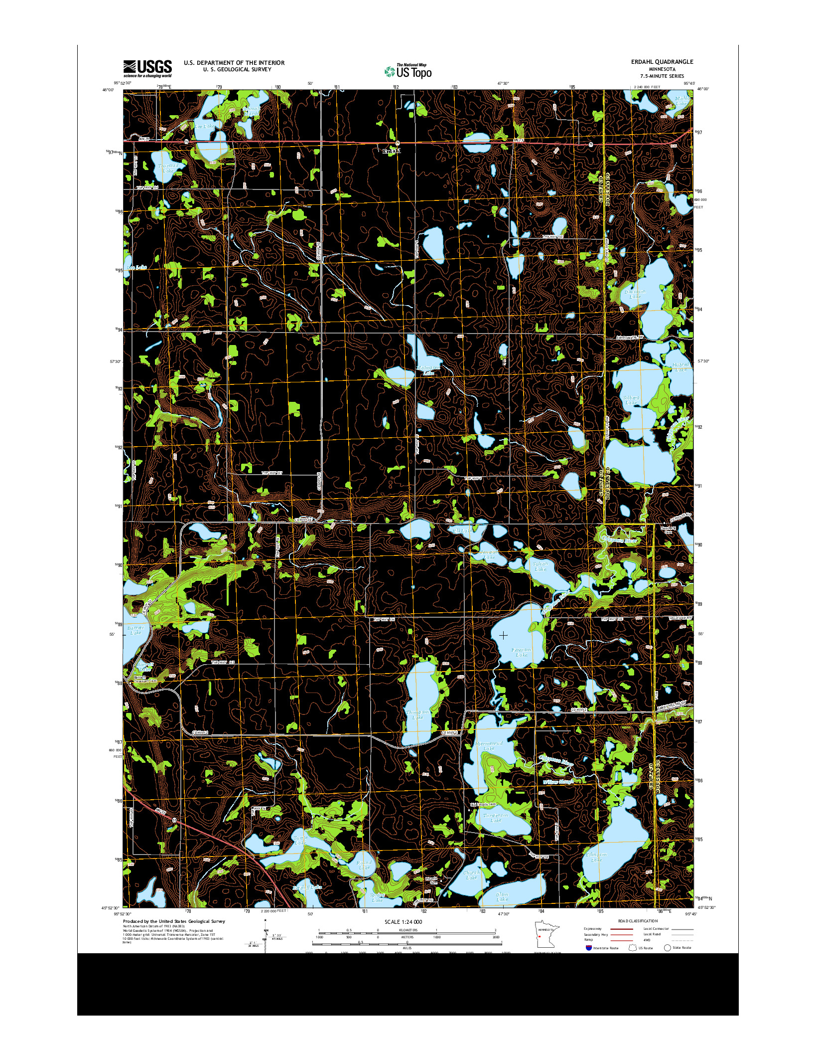 USGS US TOPO 7.5-MINUTE MAP FOR ERDAHL, MN 2013