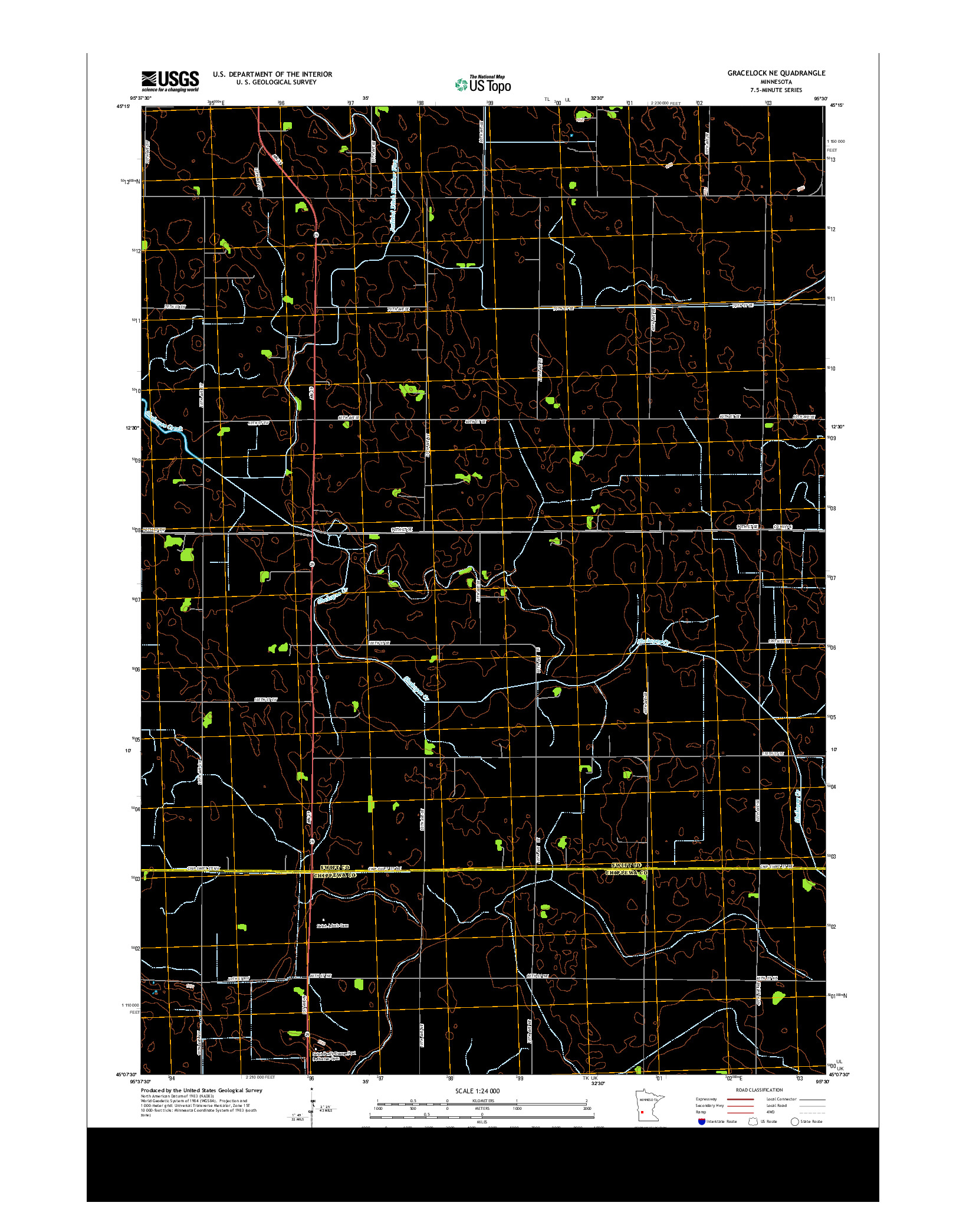 USGS US TOPO 7.5-MINUTE MAP FOR GRACELOCK NE, MN 2013
