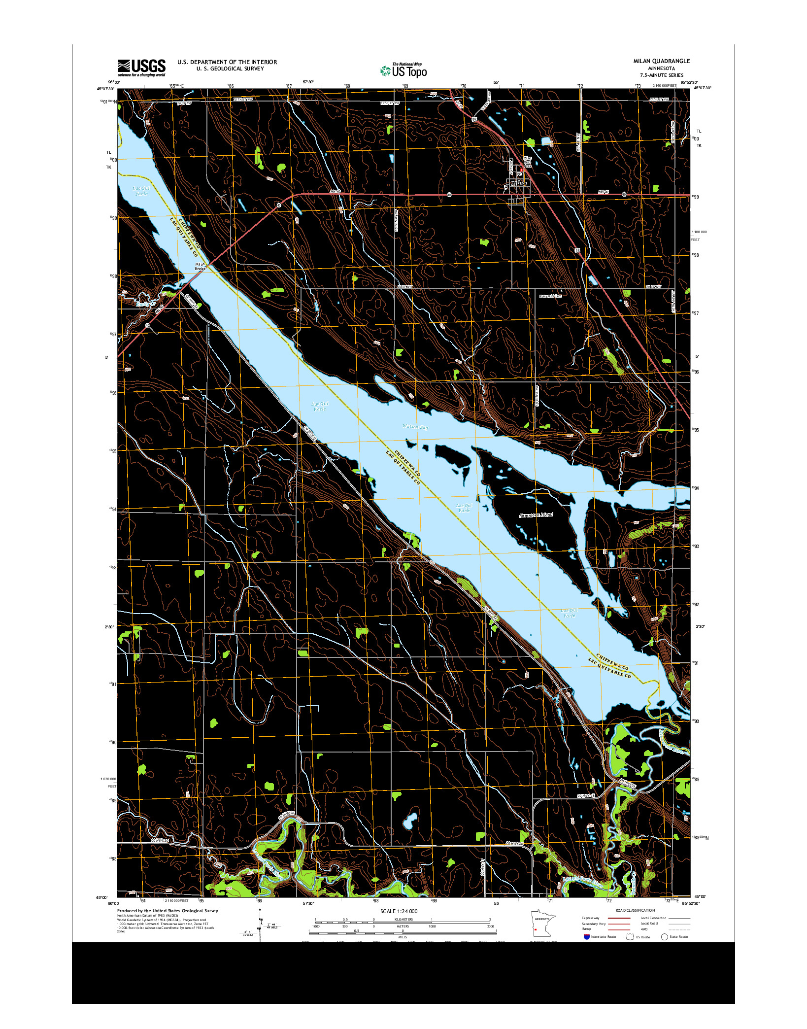 USGS US TOPO 7.5-MINUTE MAP FOR MILAN, MN 2013