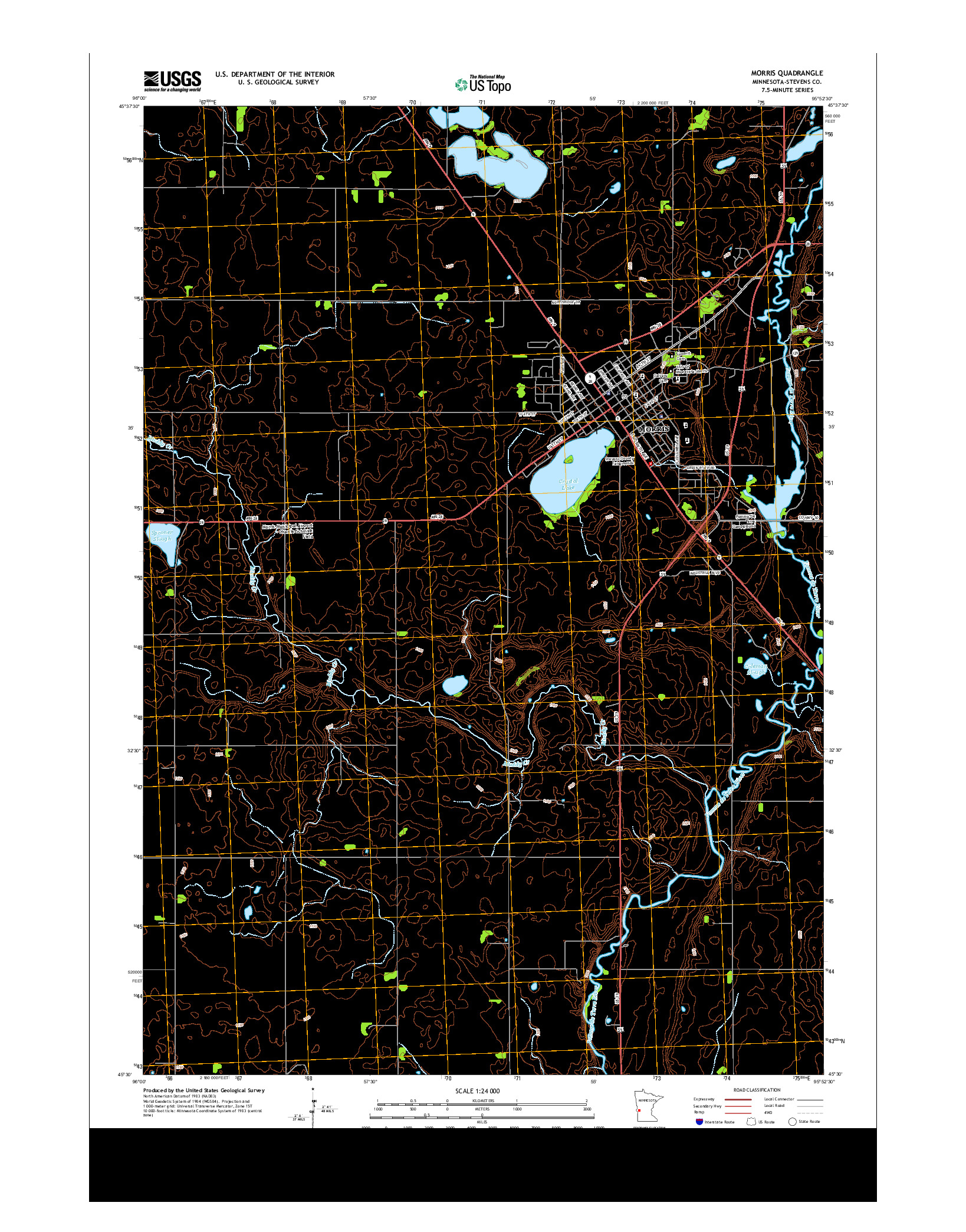 USGS US TOPO 7.5-MINUTE MAP FOR MORRIS, MN 2013