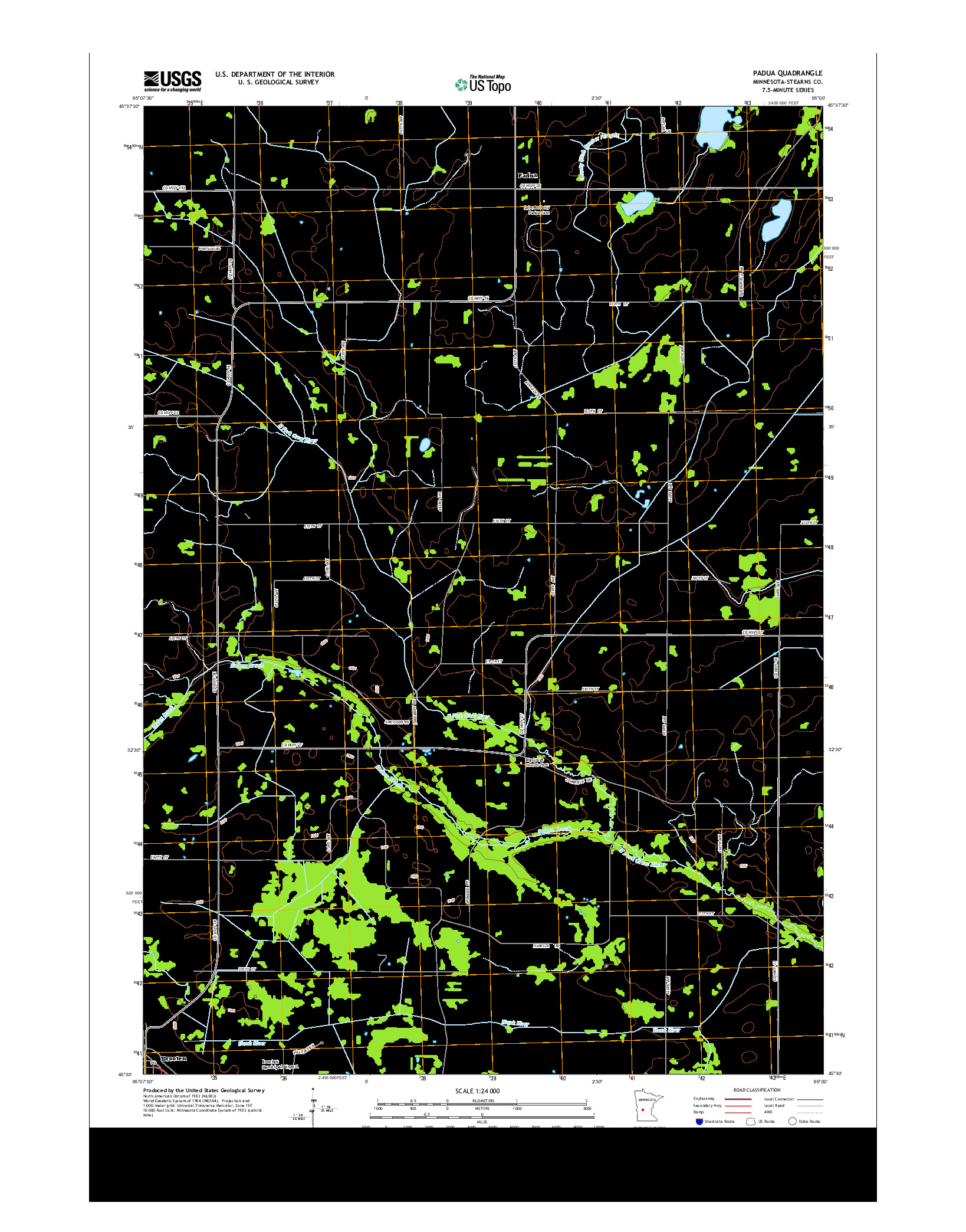USGS US TOPO 7.5-MINUTE MAP FOR PADUA, MN 2013