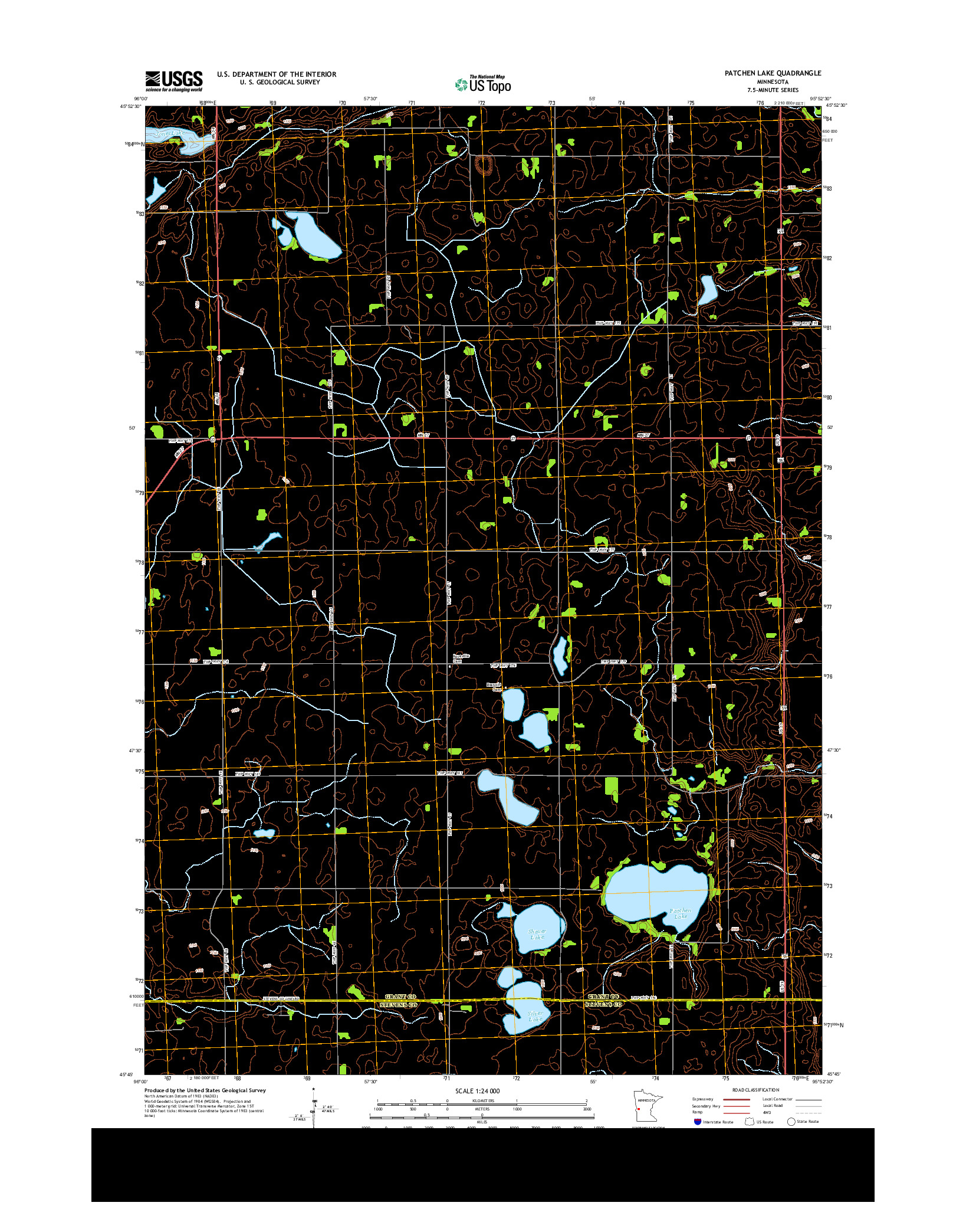 USGS US TOPO 7.5-MINUTE MAP FOR PATCHEN LAKE, MN 2013