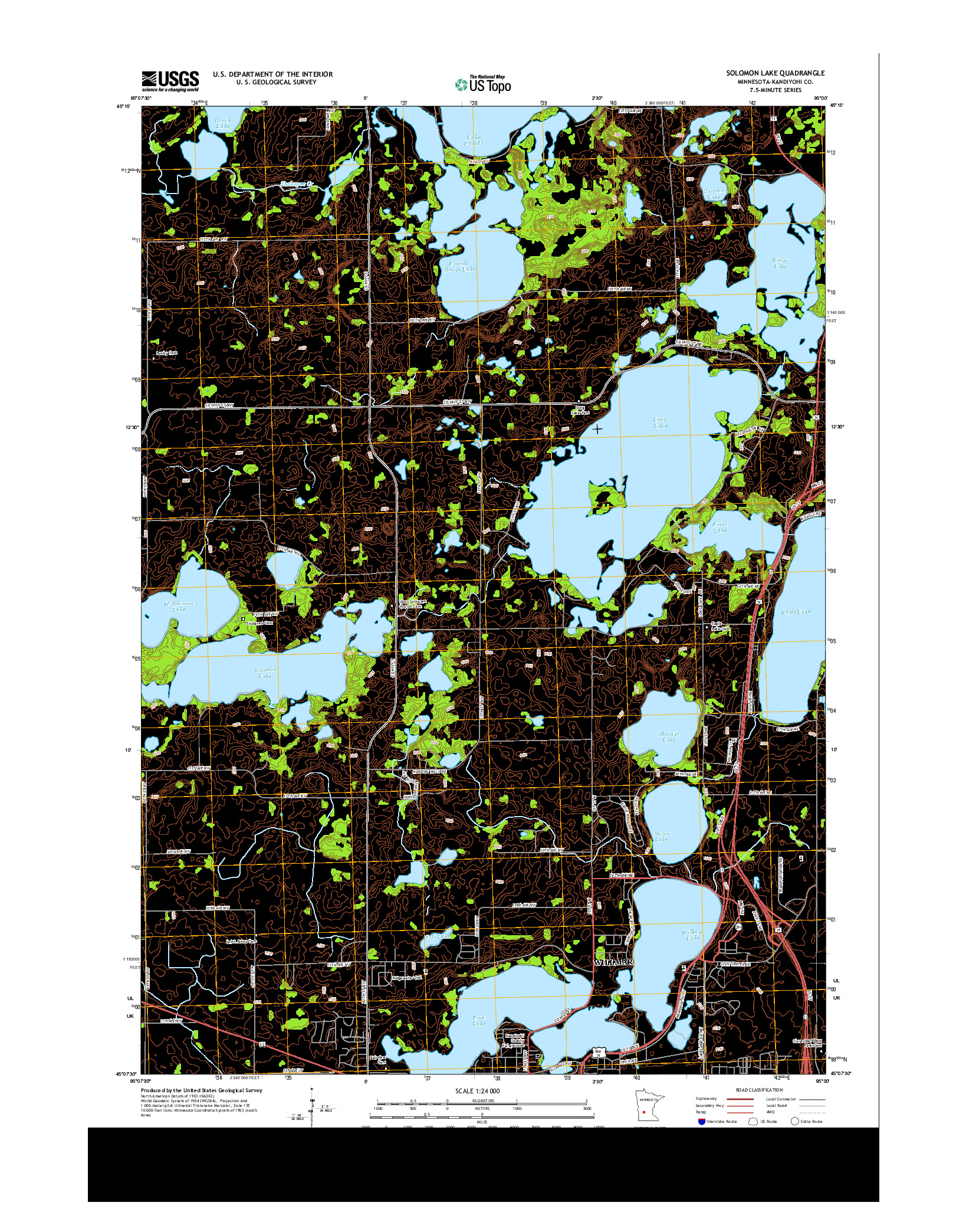 USGS US TOPO 7.5-MINUTE MAP FOR SOLOMON LAKE, MN 2013