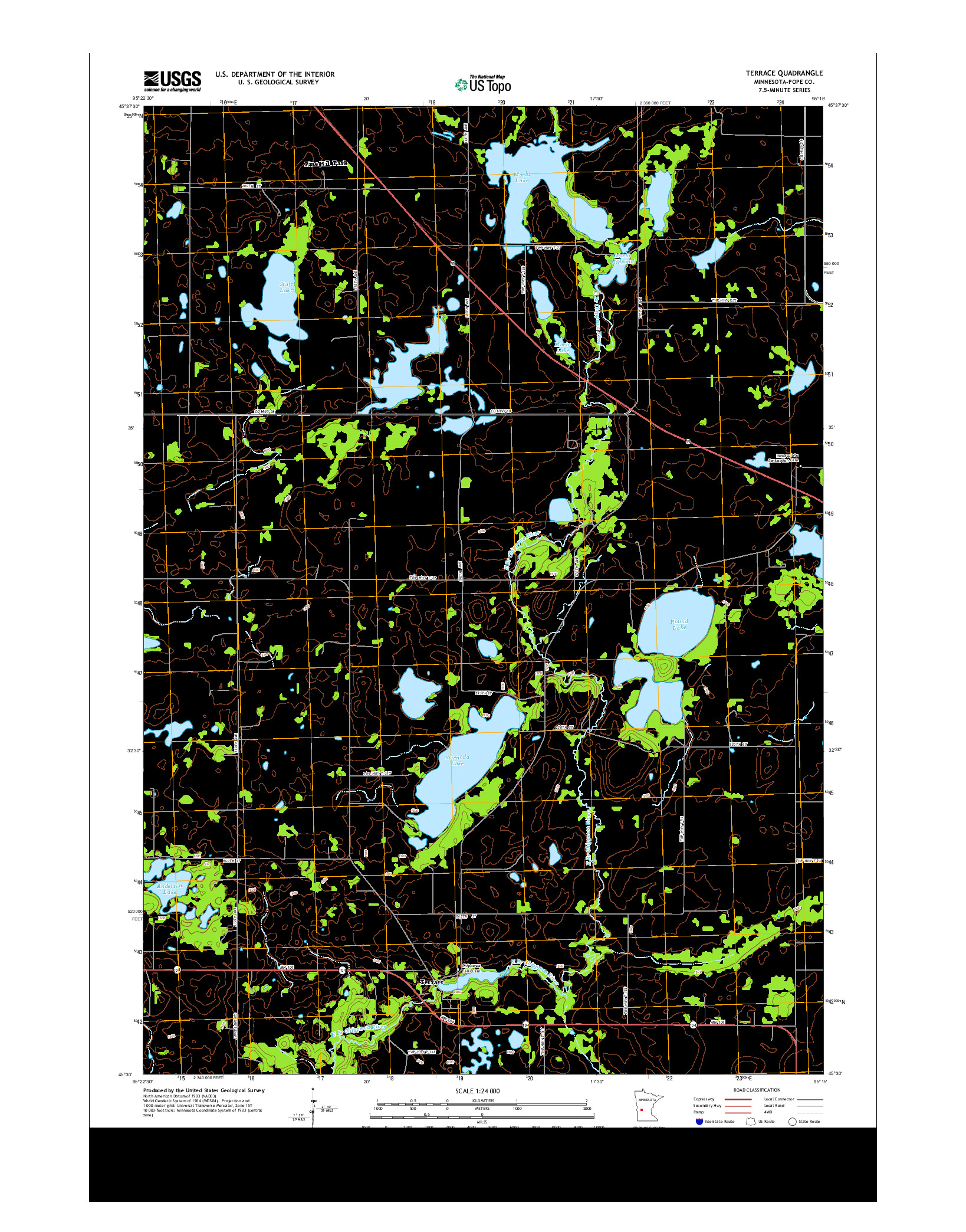 USGS US TOPO 7.5-MINUTE MAP FOR TERRACE, MN 2013