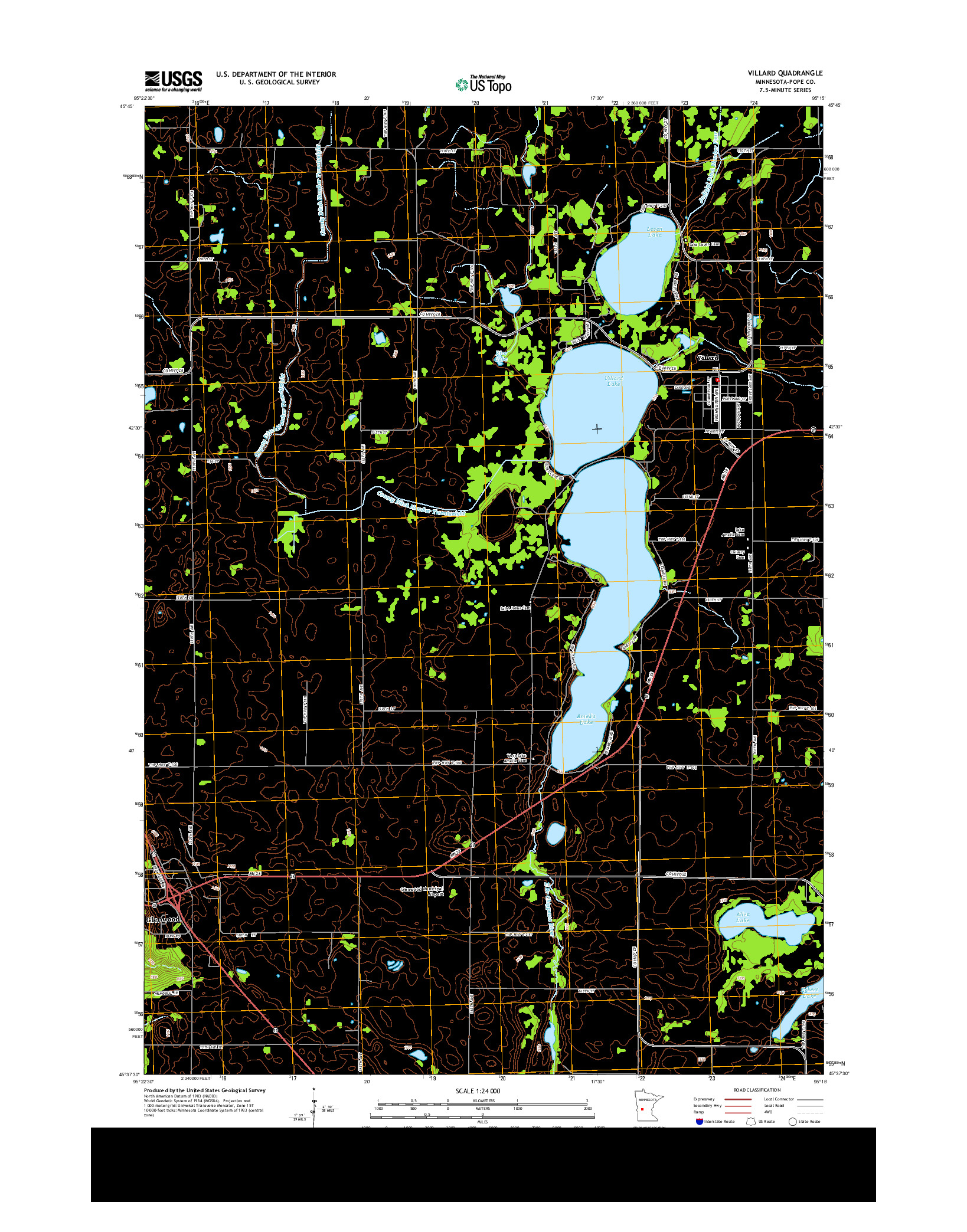USGS US TOPO 7.5-MINUTE MAP FOR VILLARD, MN 2013
