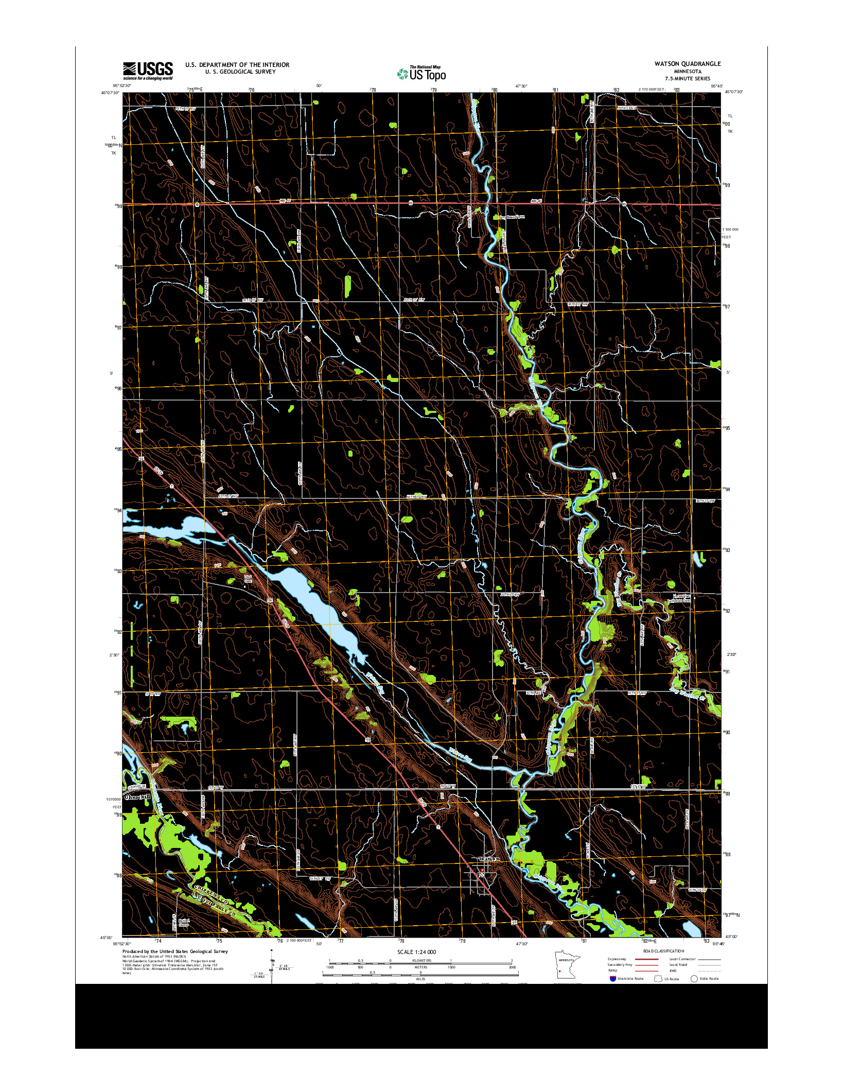 USGS US TOPO 7.5-MINUTE MAP FOR WATSON, MN 2013