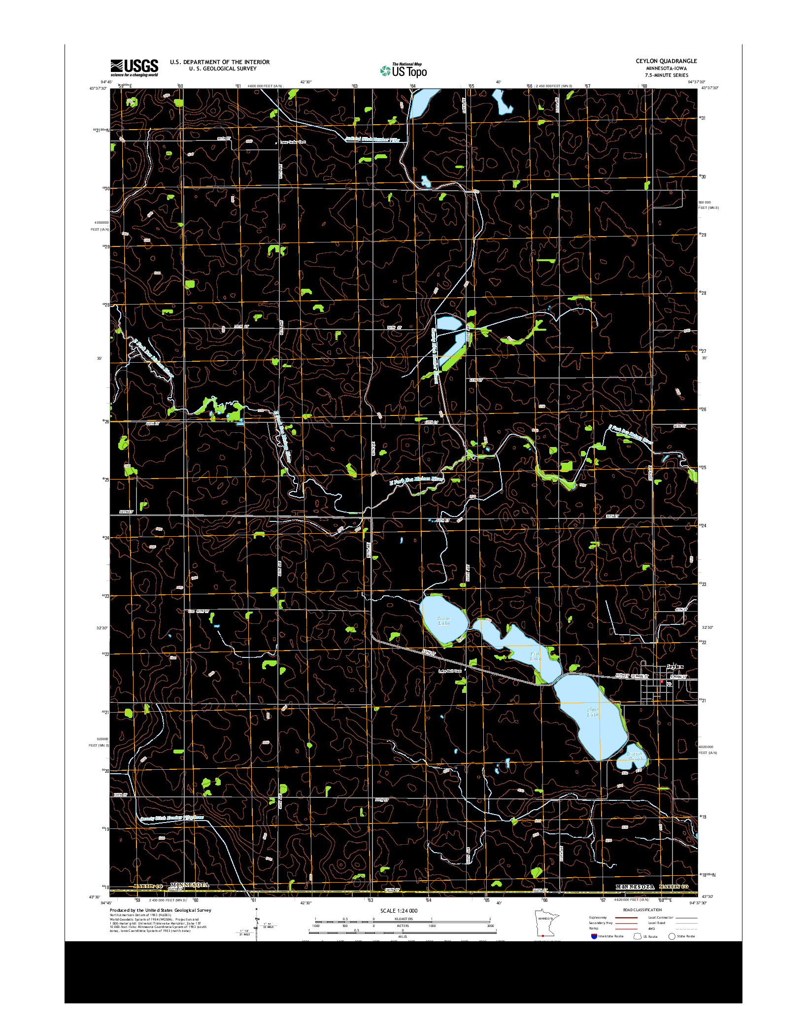 USGS US TOPO 7.5-MINUTE MAP FOR CEYLON, MN-IA 2013