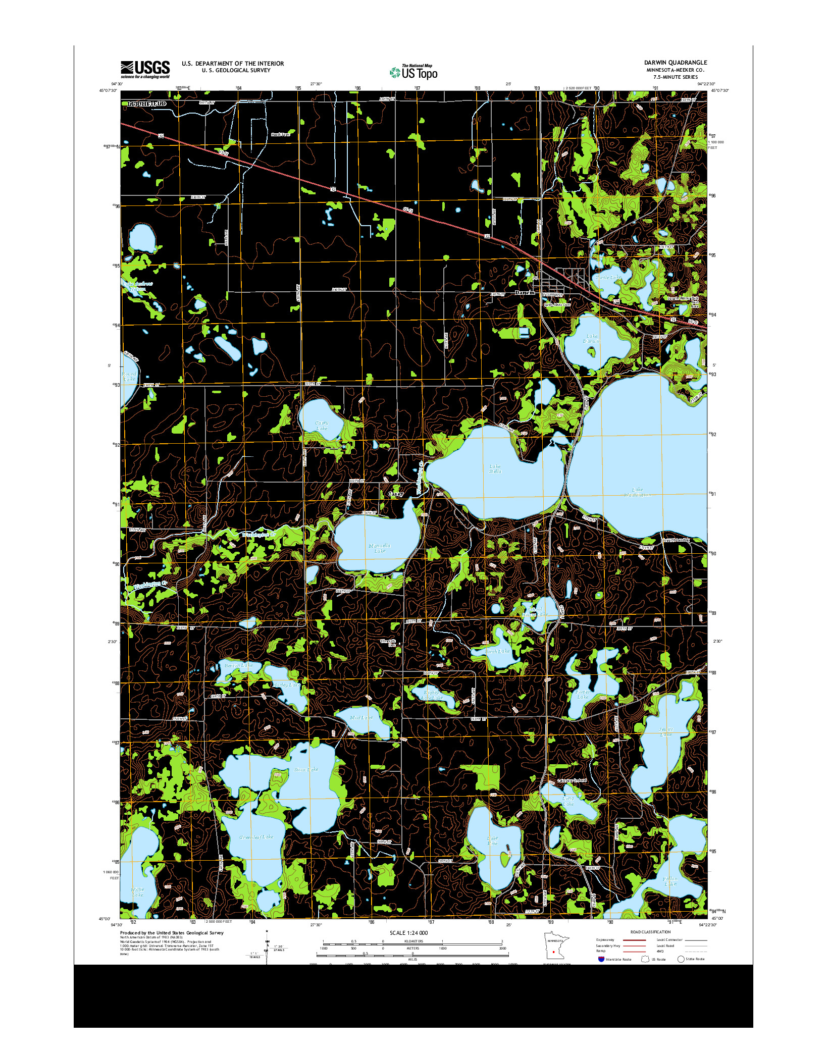 USGS US TOPO 7.5-MINUTE MAP FOR DARWIN, MN 2013