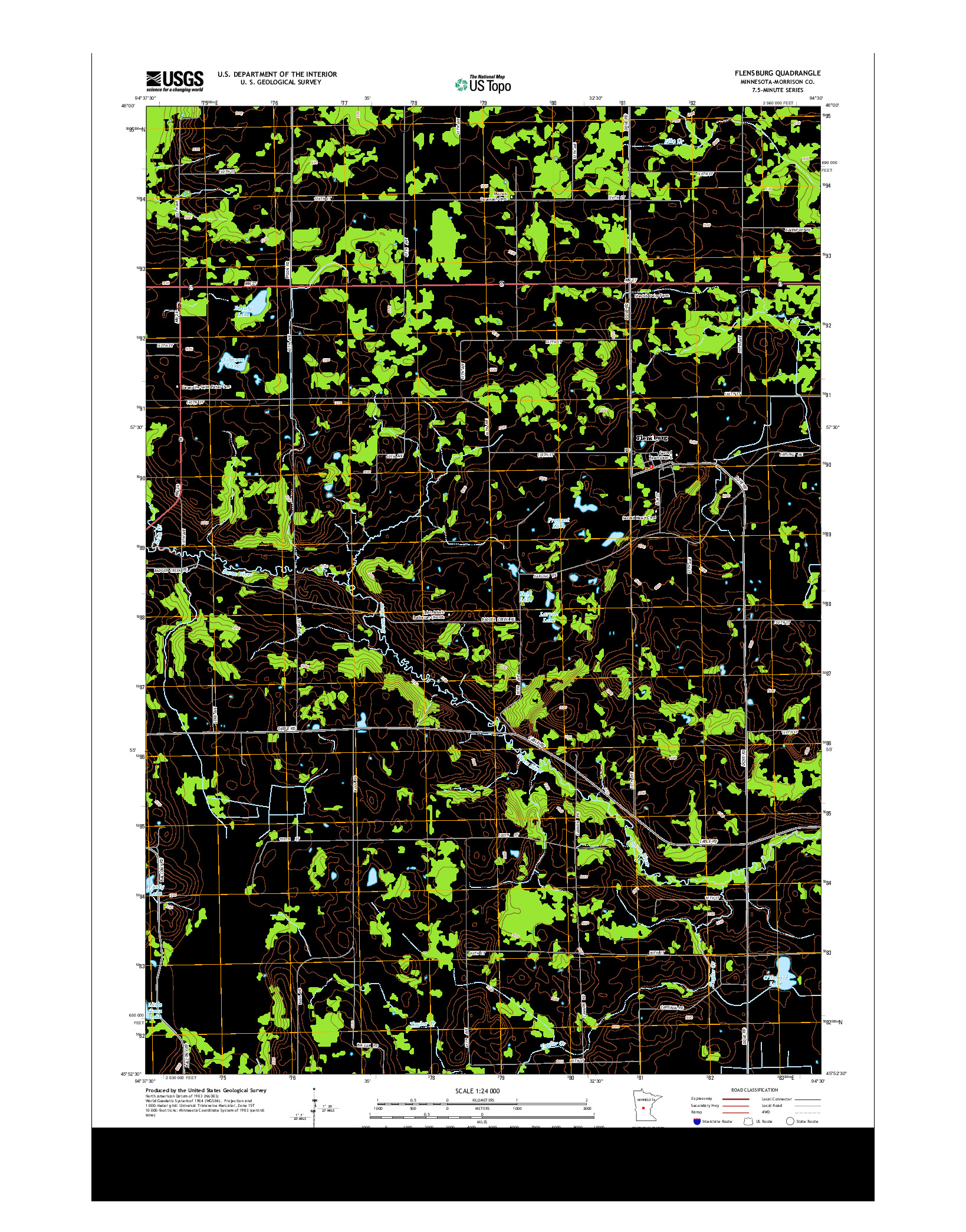 USGS US TOPO 7.5-MINUTE MAP FOR FLENSBURG, MN 2013
