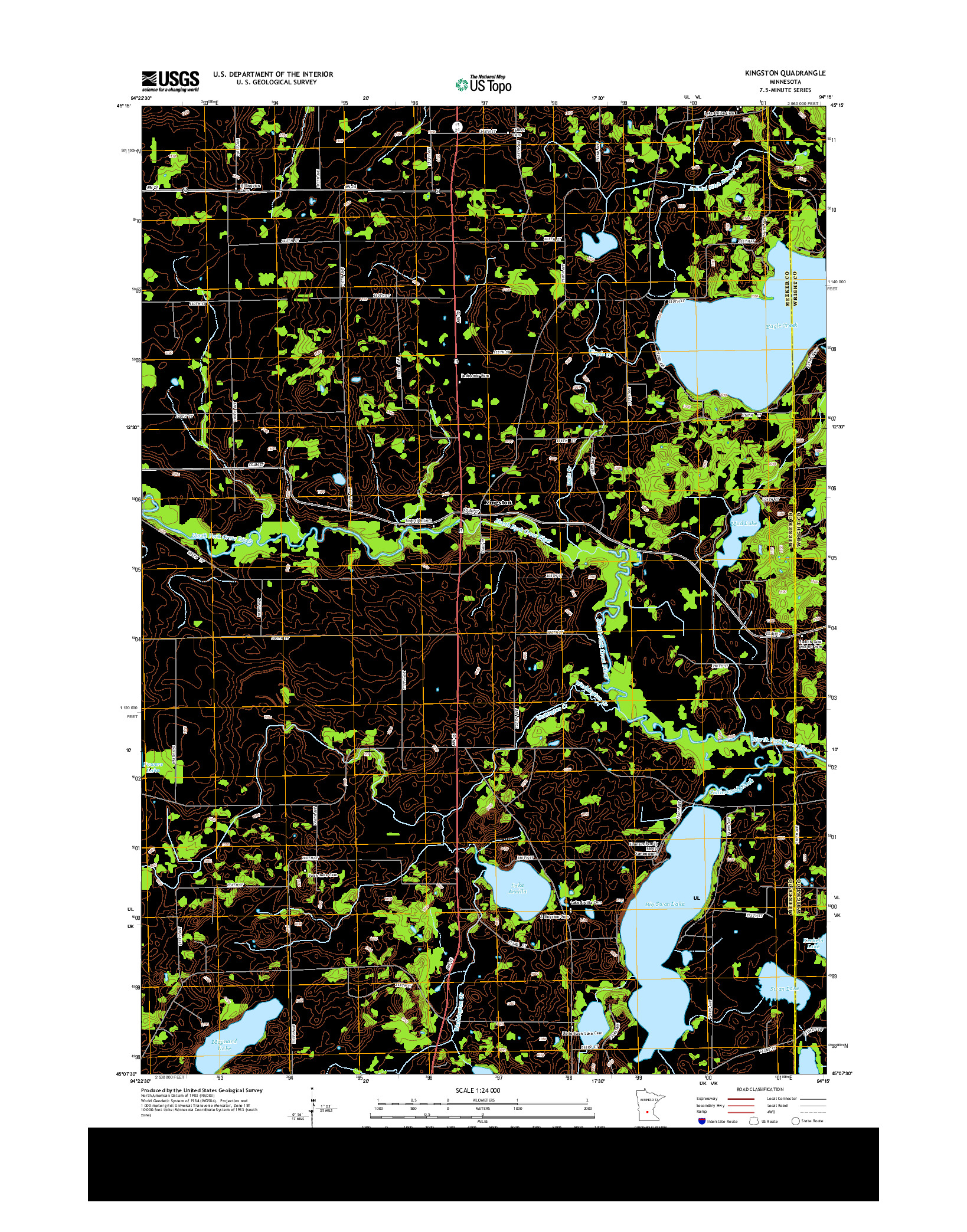 USGS US TOPO 7.5-MINUTE MAP FOR KINGSTON, MN 2013