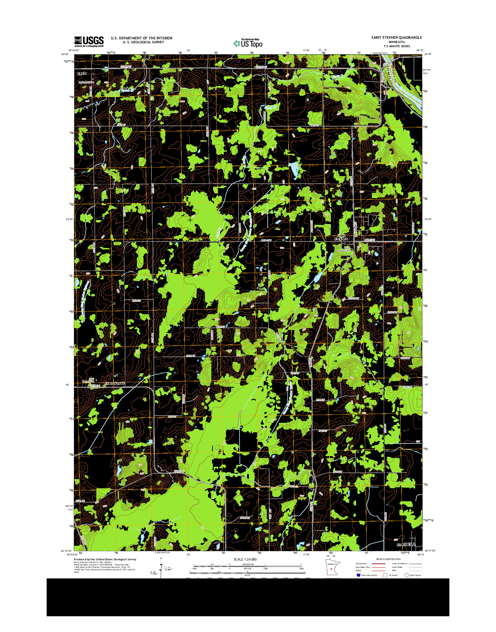 USGS US TOPO 7.5-MINUTE MAP FOR SAINT STEPHEN, MN 2013