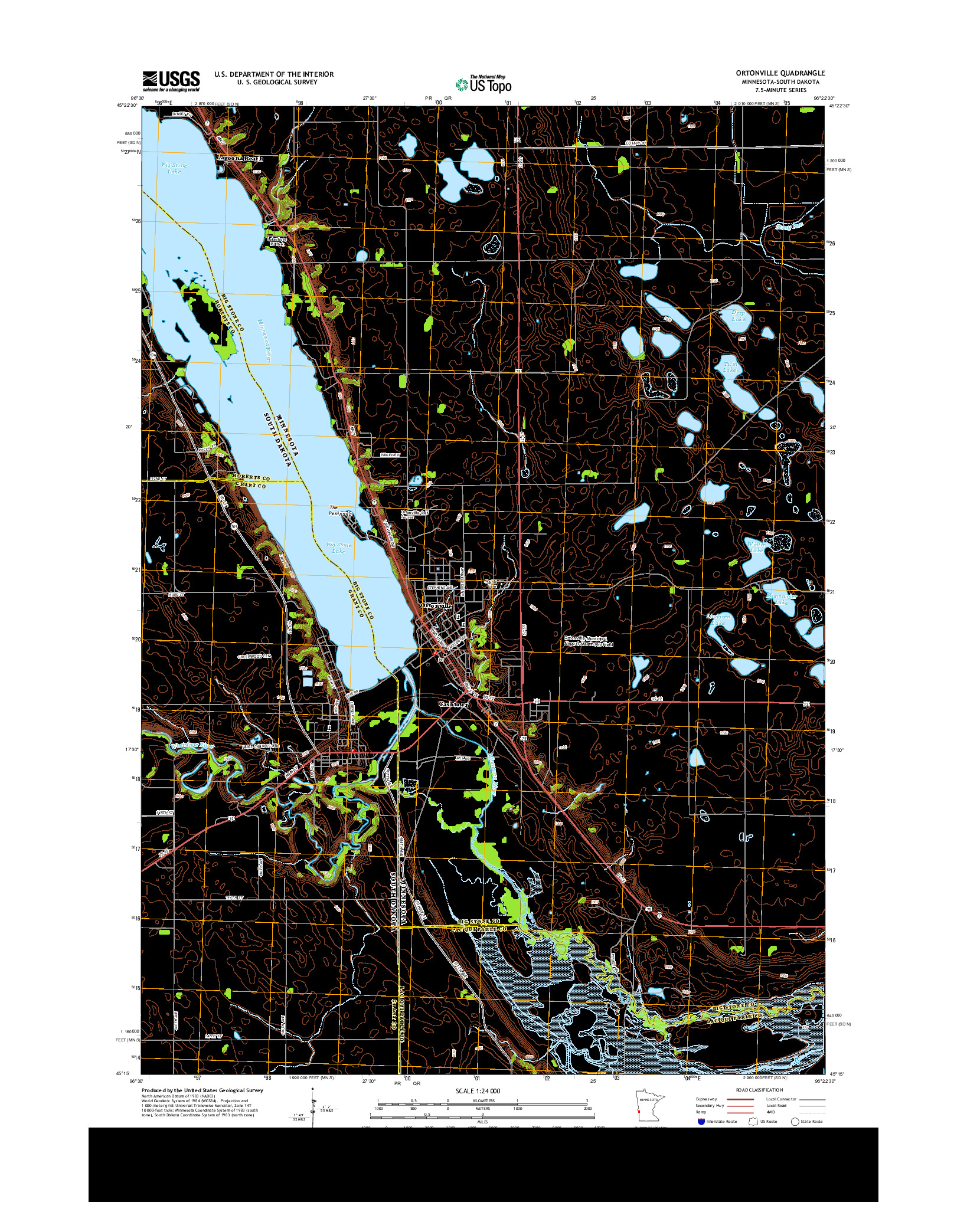 USGS US TOPO 7.5-MINUTE MAP FOR ORTONVILLE, MN-SD 2013