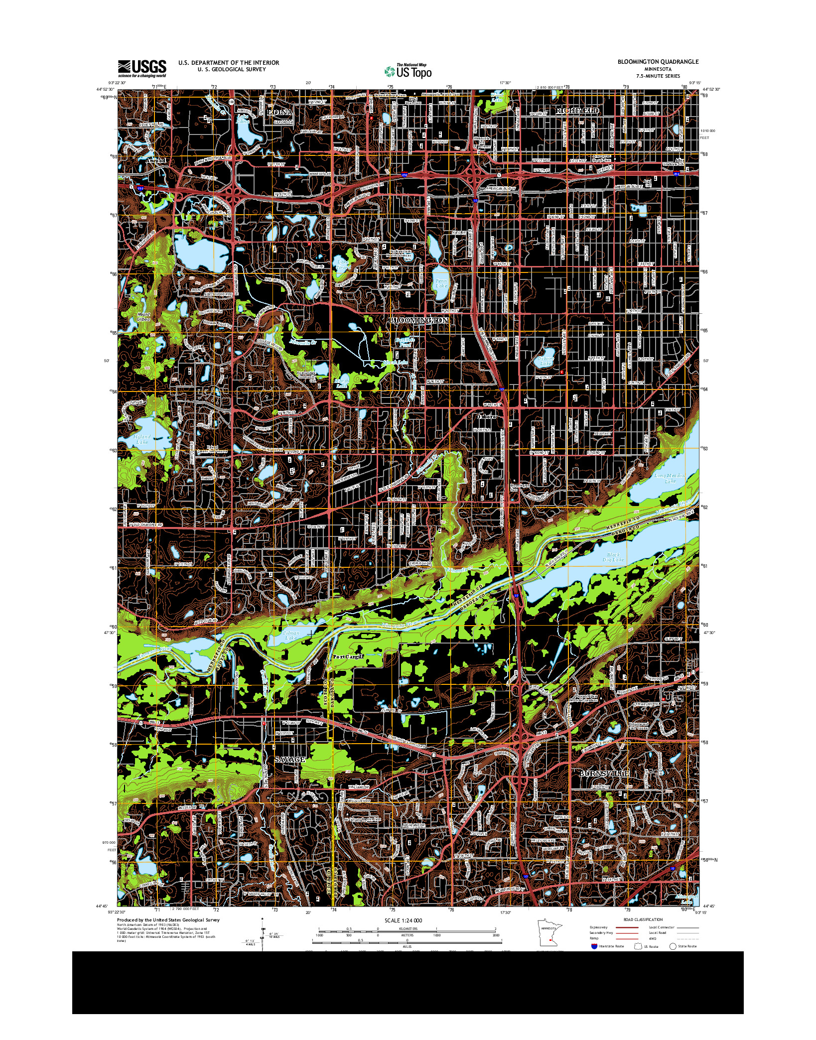 USGS US TOPO 7.5-MINUTE MAP FOR BLOOMINGTON, MN 2013