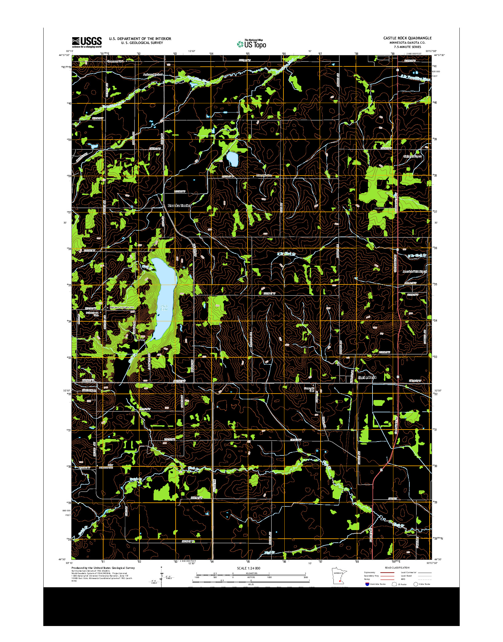 USGS US TOPO 7.5-MINUTE MAP FOR CASTLE ROCK, MN 2013