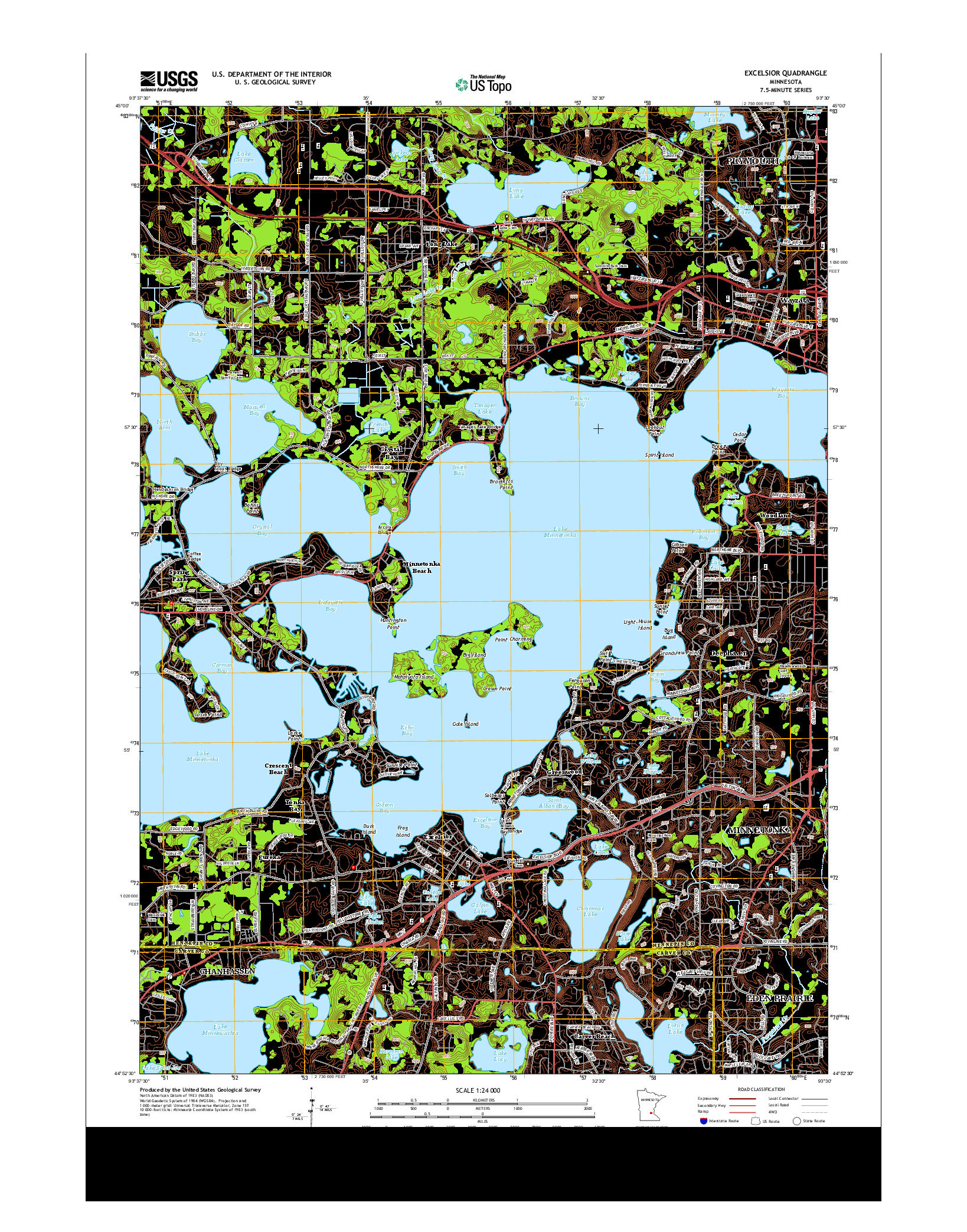 USGS US TOPO 7.5-MINUTE MAP FOR EXCELSIOR, MN 2013