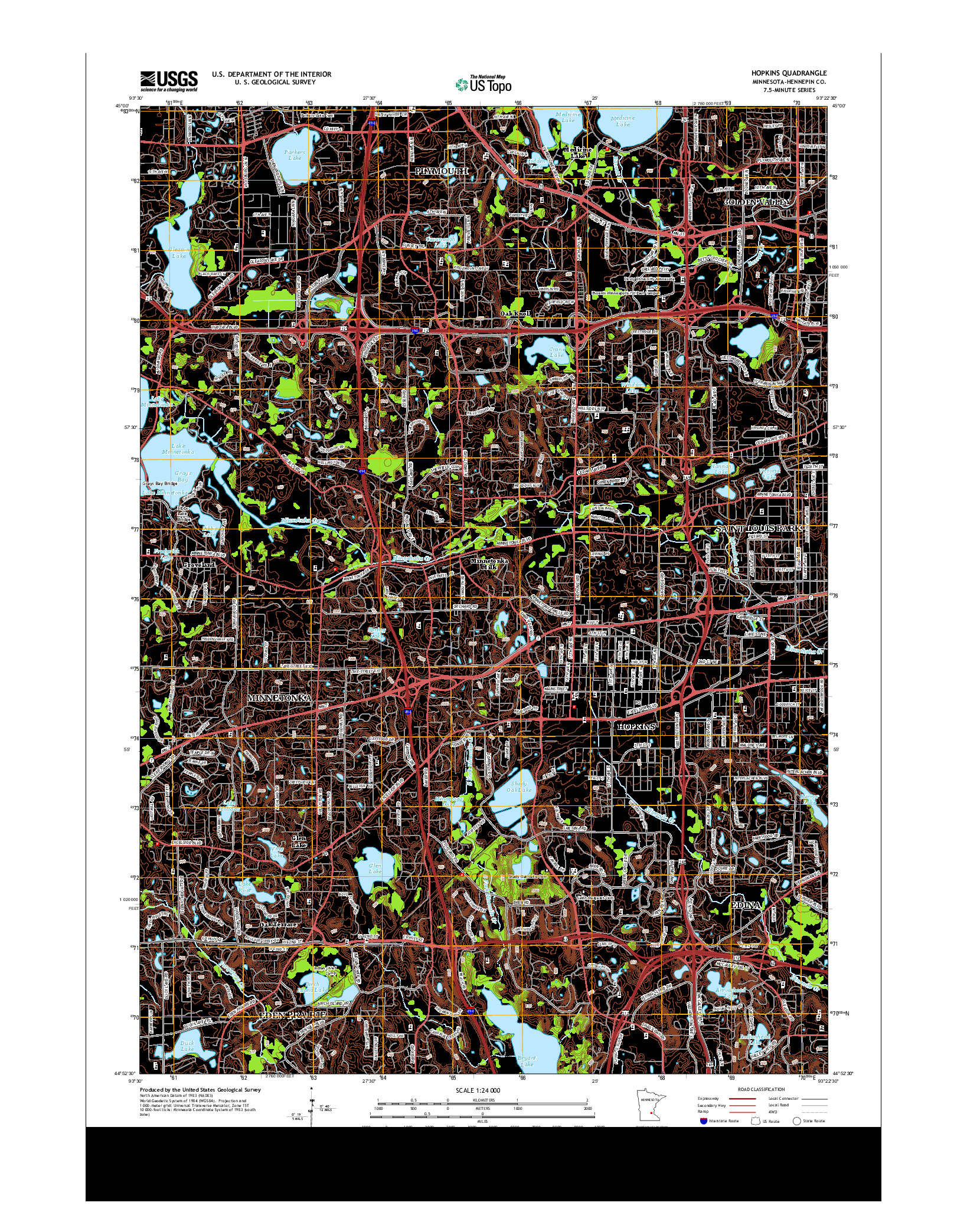 USGS US TOPO 7.5-MINUTE MAP FOR HOPKINS, MN 2013