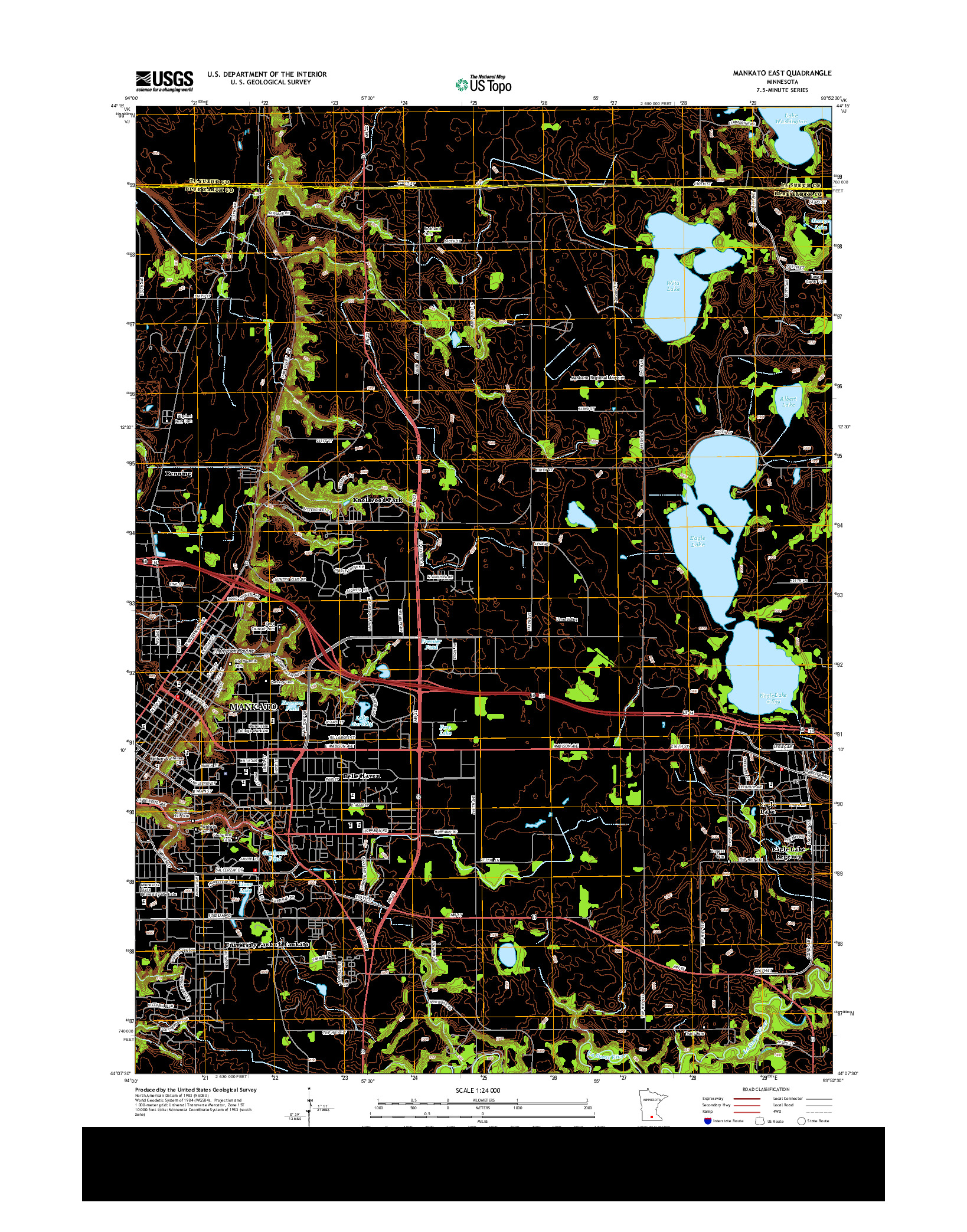 USGS US TOPO 7.5-MINUTE MAP FOR MANKATO EAST, MN 2013