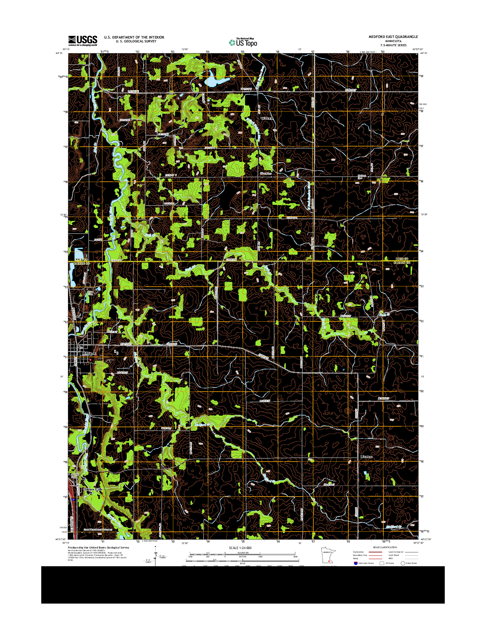 USGS US TOPO 7.5-MINUTE MAP FOR MEDFORD EAST, MN 2013