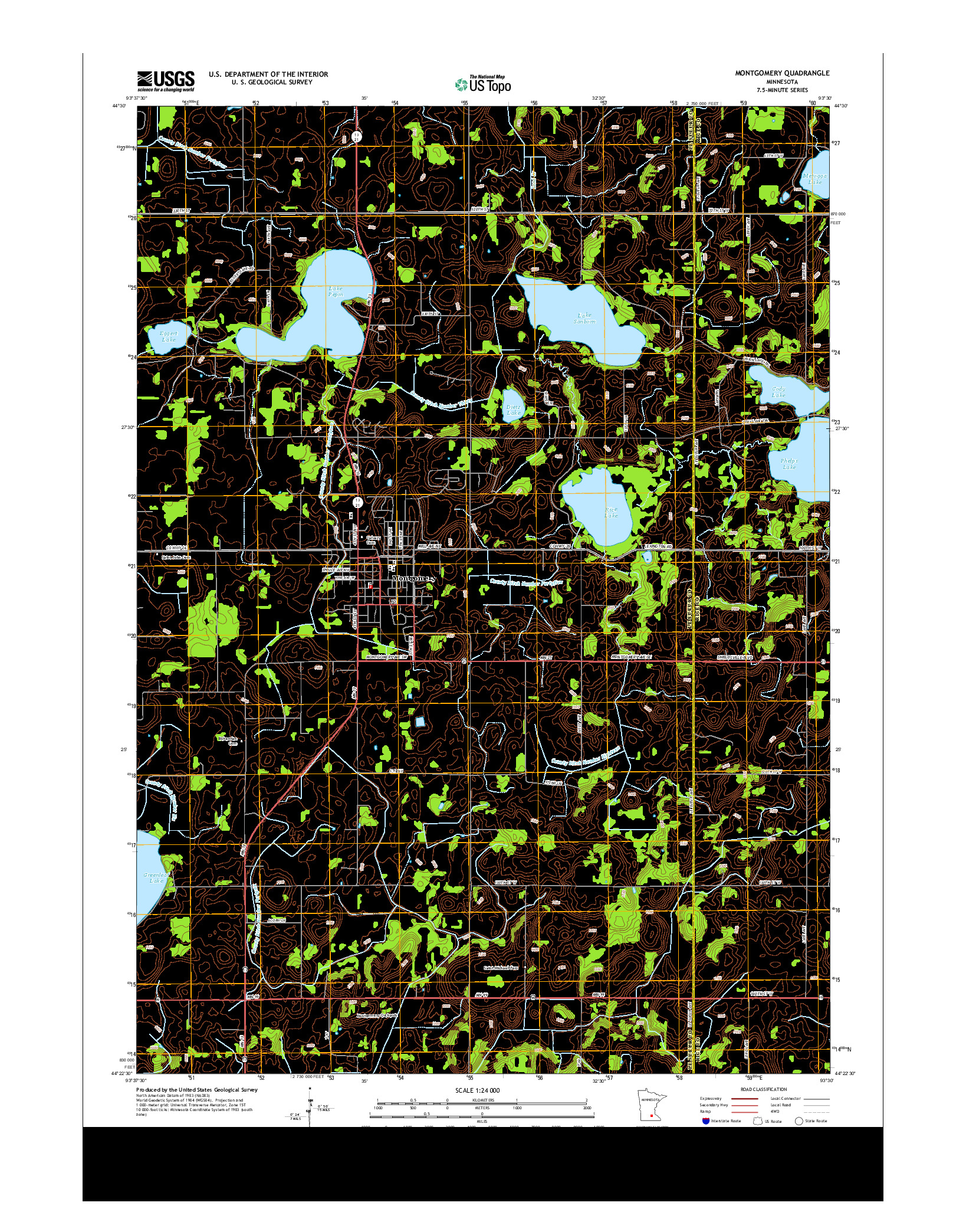 USGS US TOPO 7.5-MINUTE MAP FOR MONTGOMERY, MN 2013