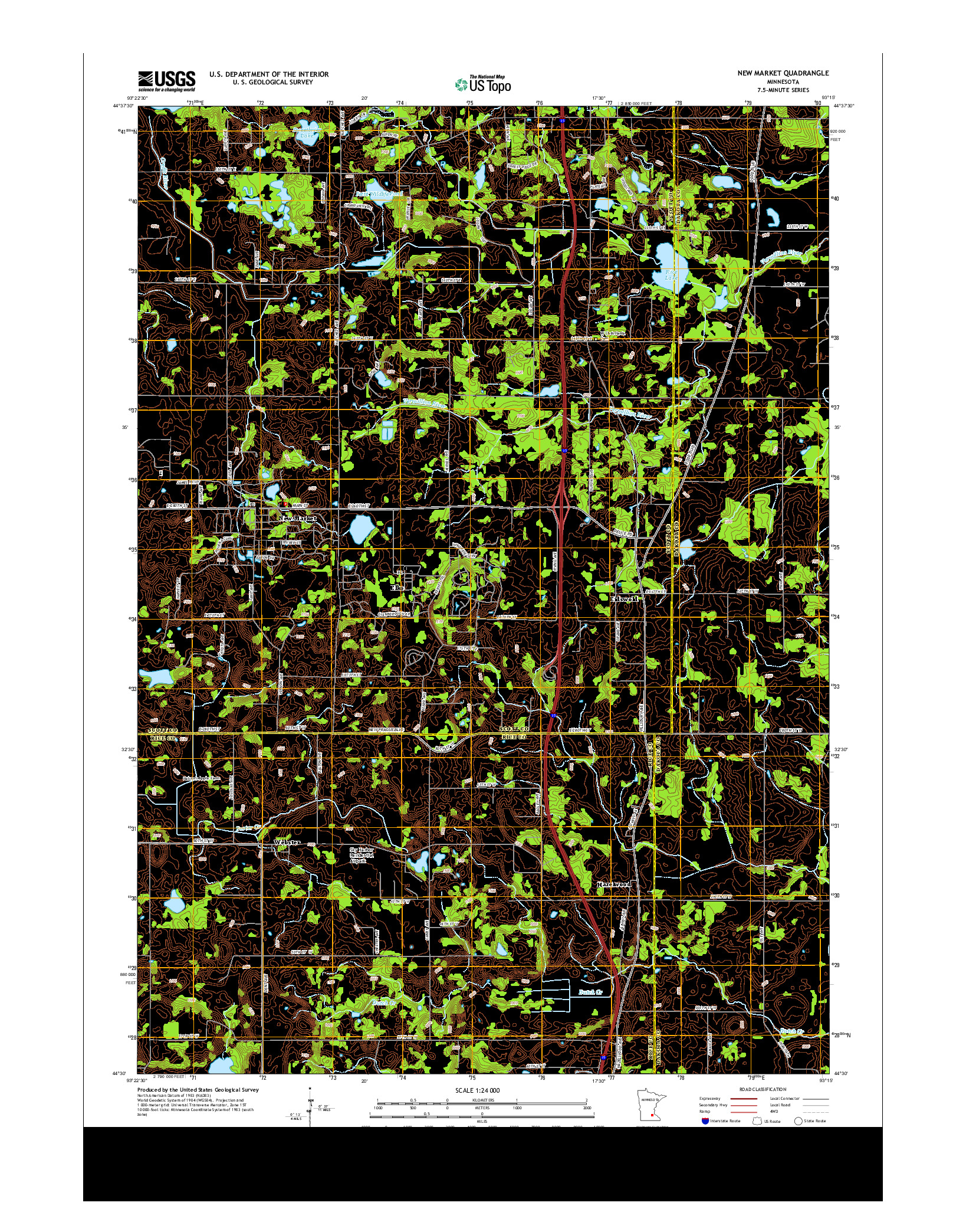 USGS US TOPO 7.5-MINUTE MAP FOR NEW MARKET, MN 2013