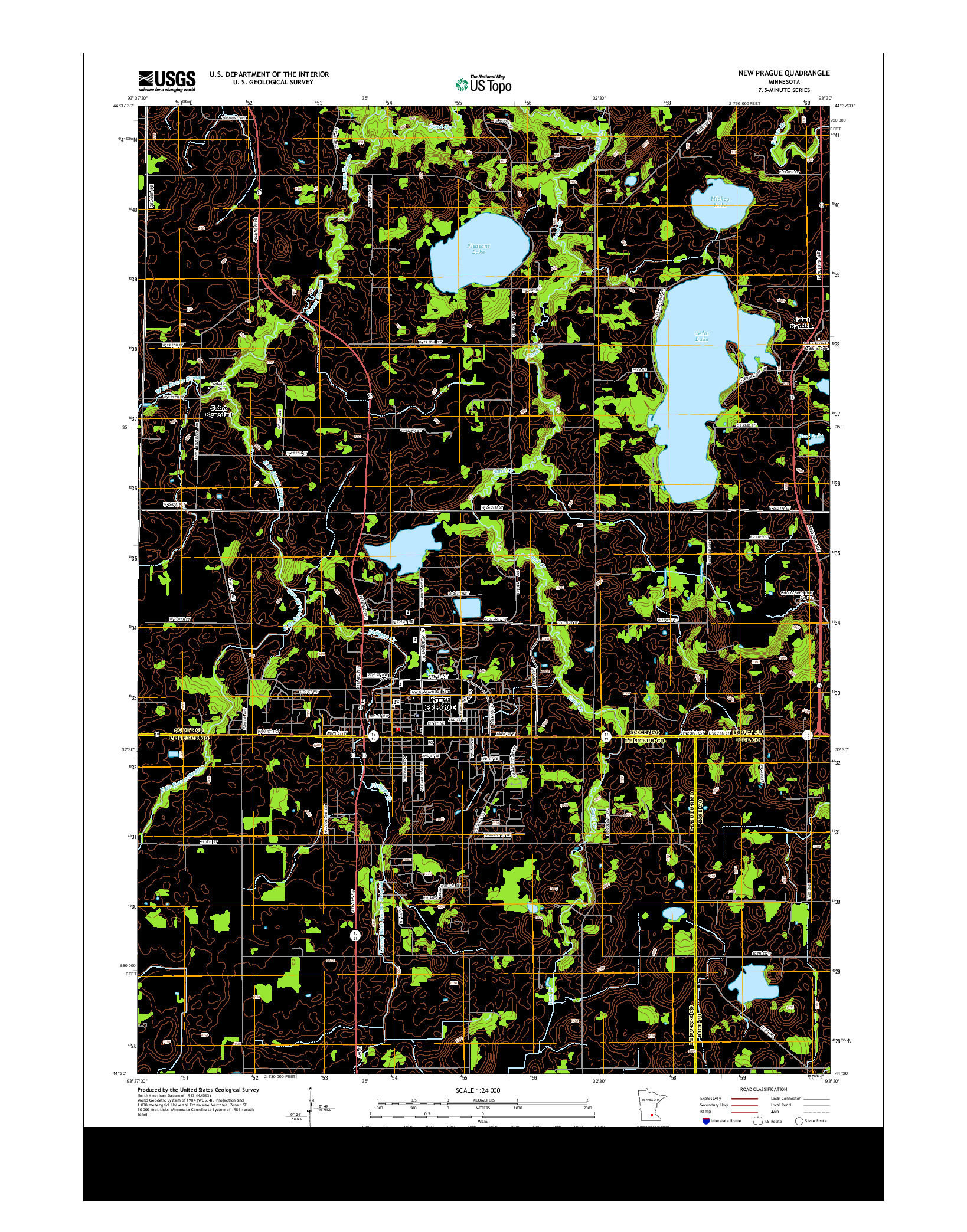 USGS US TOPO 7.5-MINUTE MAP FOR NEW PRAGUE, MN 2013