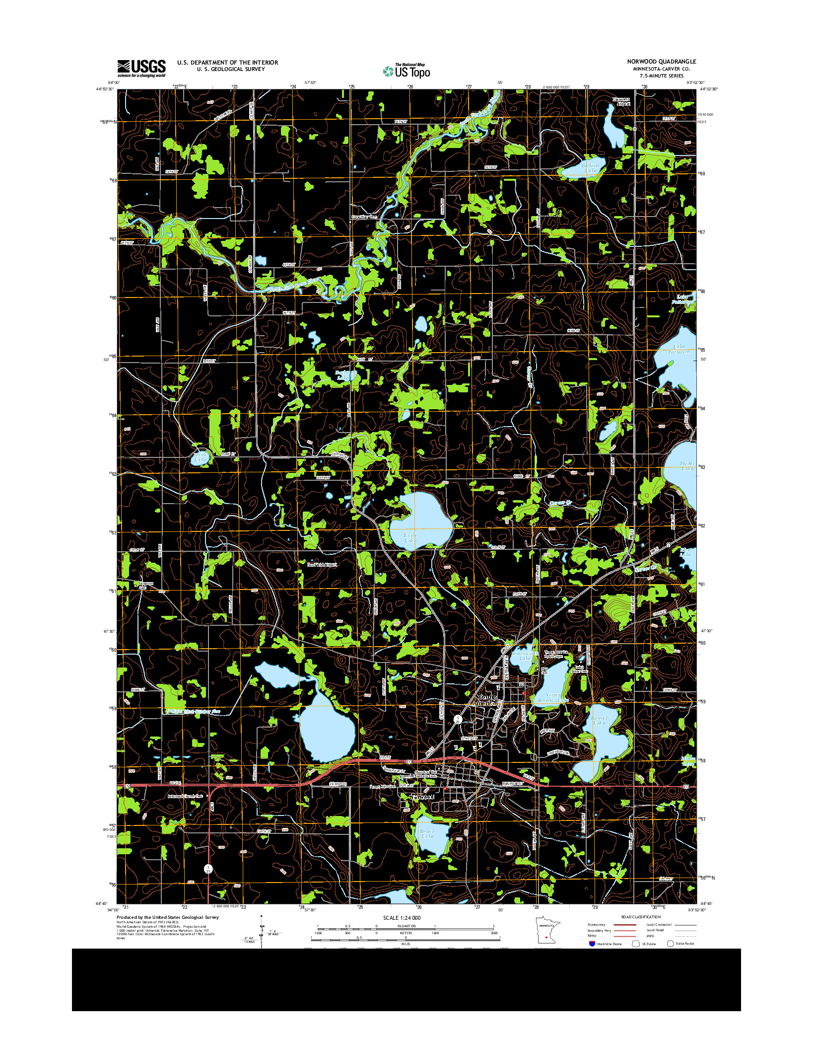 USGS US TOPO 7.5-MINUTE MAP FOR NORWOOD, MN 2013