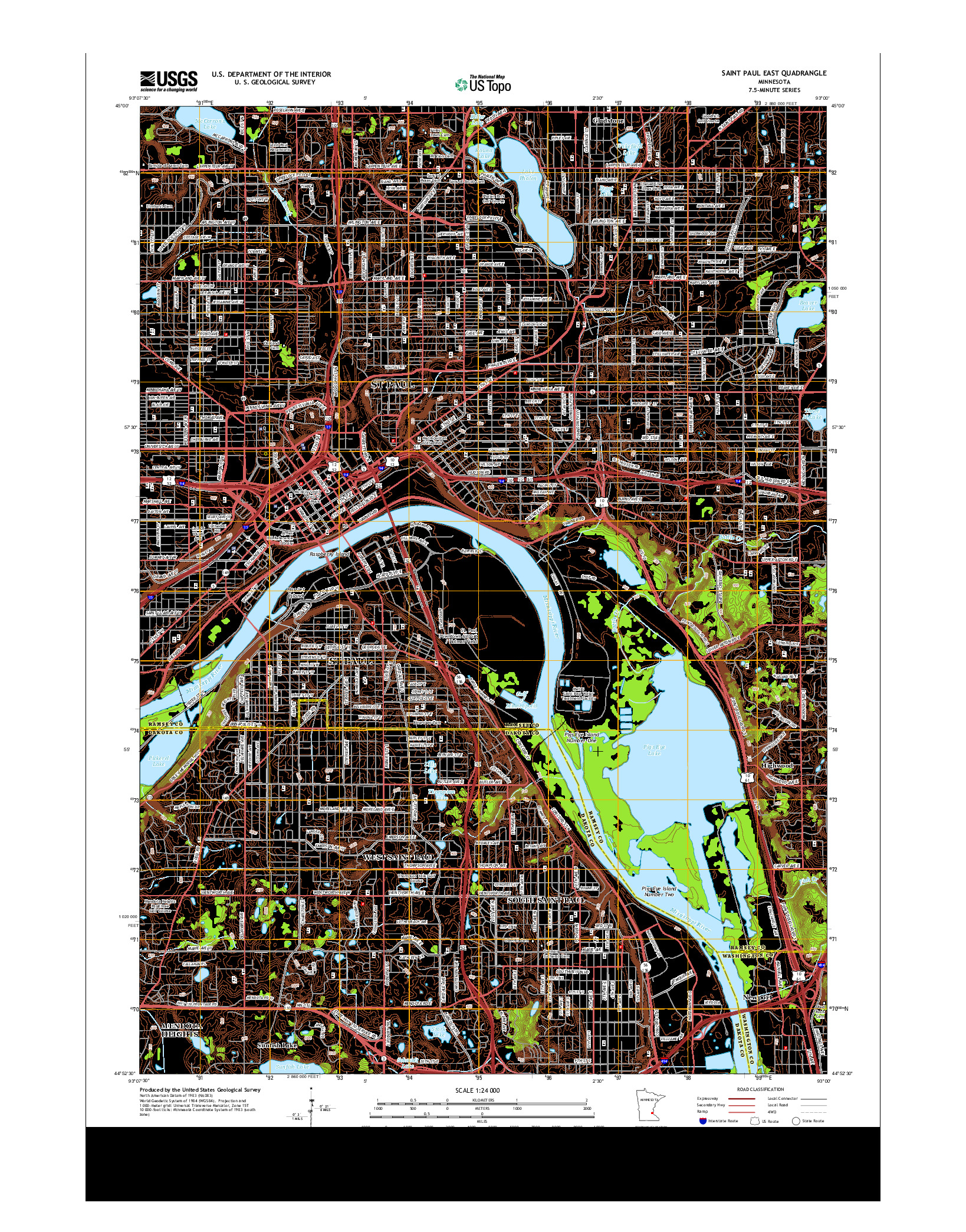 USGS US TOPO 7.5-MINUTE MAP FOR SAINT PAUL EAST, MN 2013