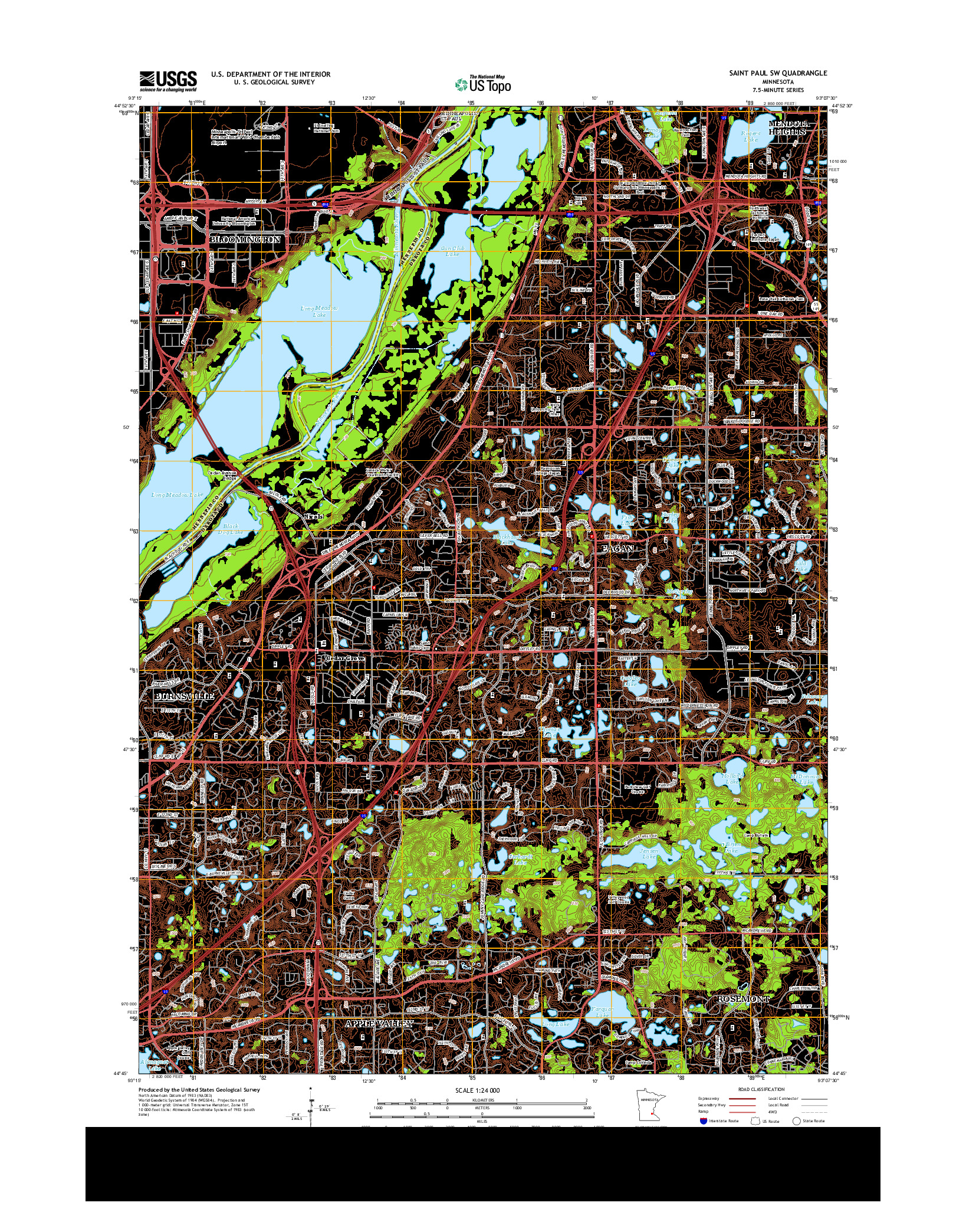 USGS US TOPO 7.5-MINUTE MAP FOR SAINT PAUL SW, MN 2013