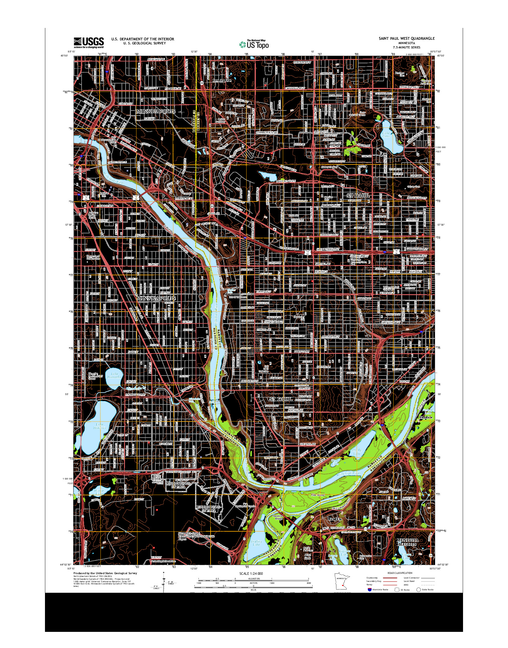 USGS US TOPO 7.5-MINUTE MAP FOR SAINT PAUL WEST, MN 2013