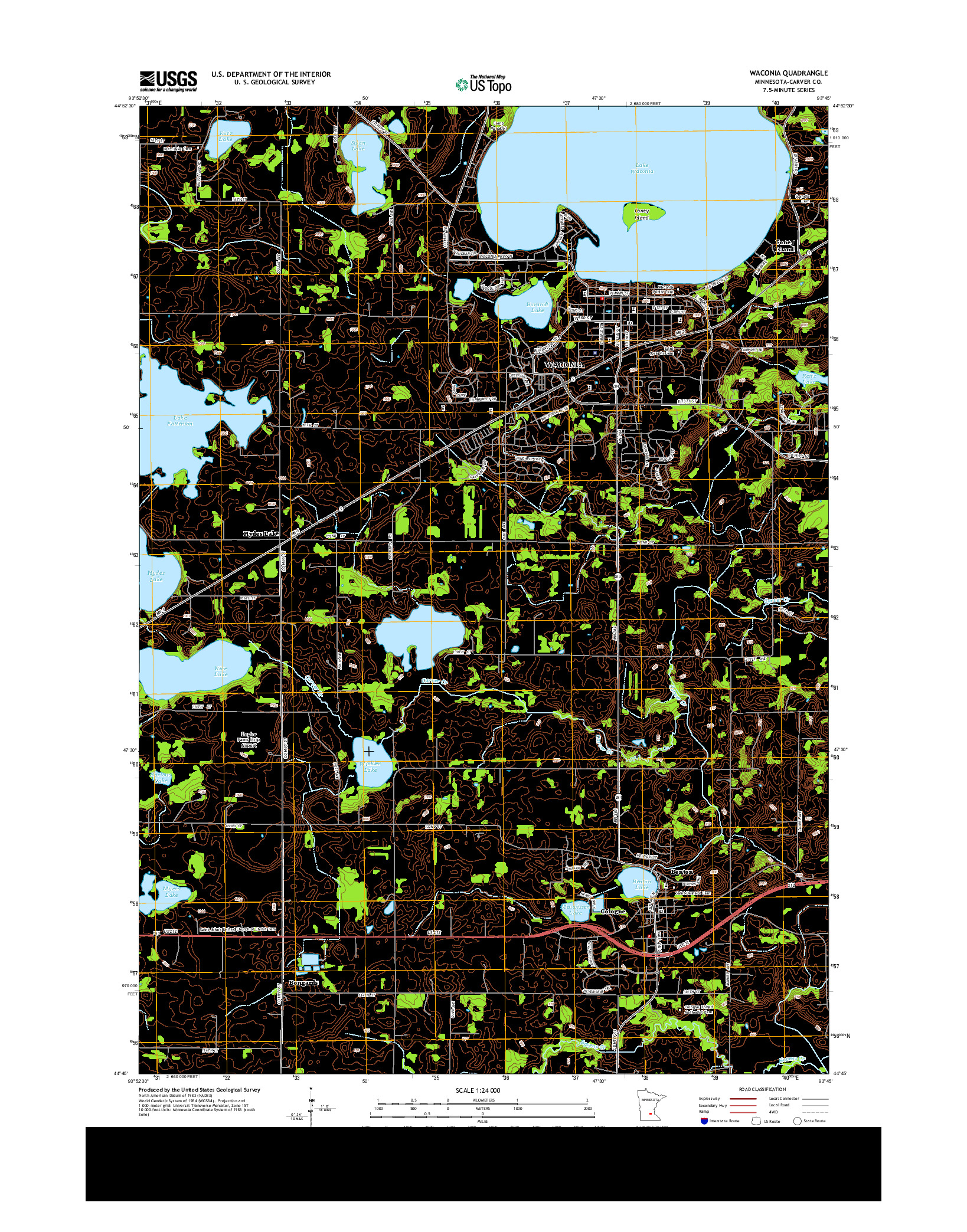 USGS US TOPO 7.5-MINUTE MAP FOR WACONIA, MN 2013
