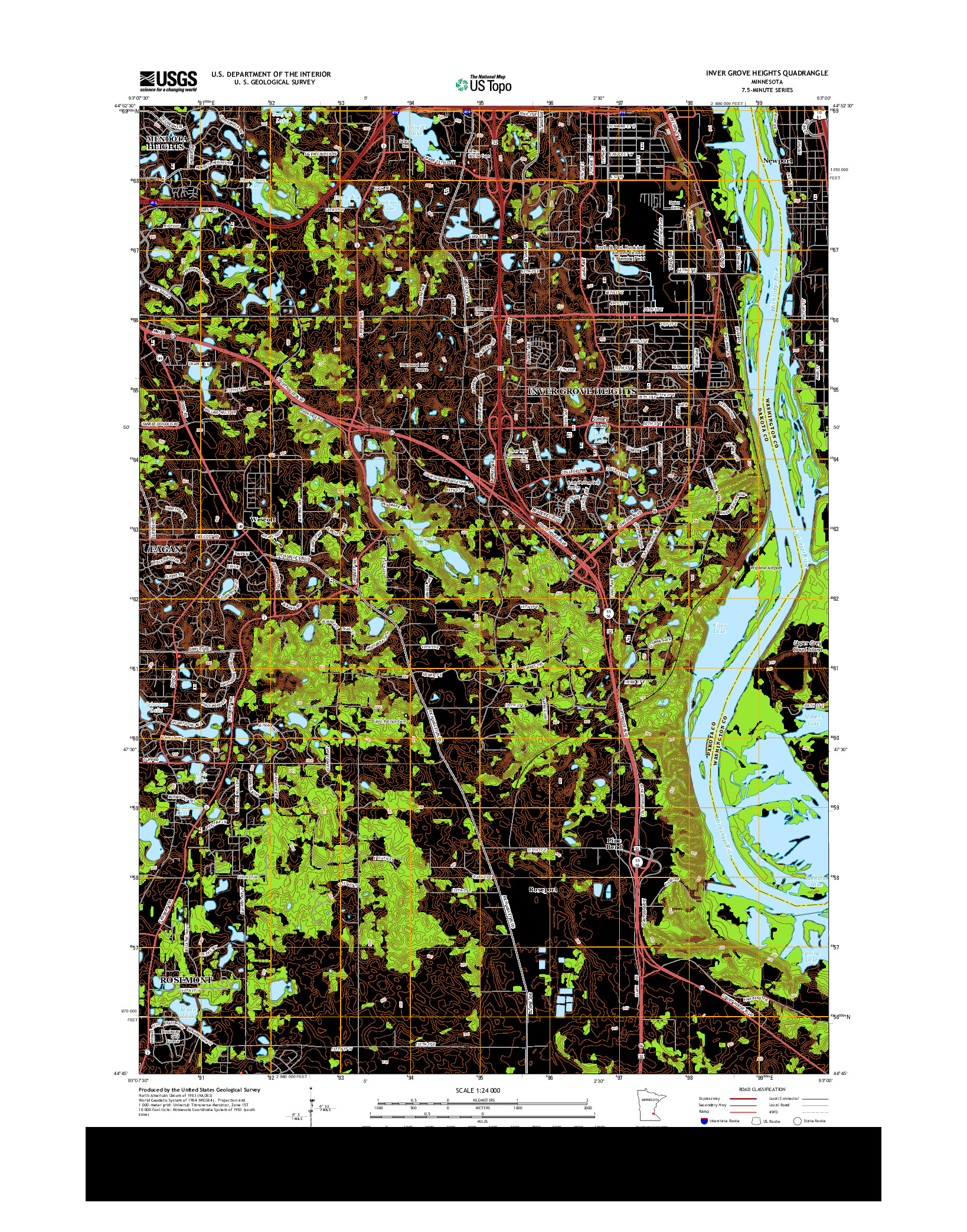 USGS US TOPO 7.5-MINUTE MAP FOR INVER GROVE HEIGHTS, MN 2013