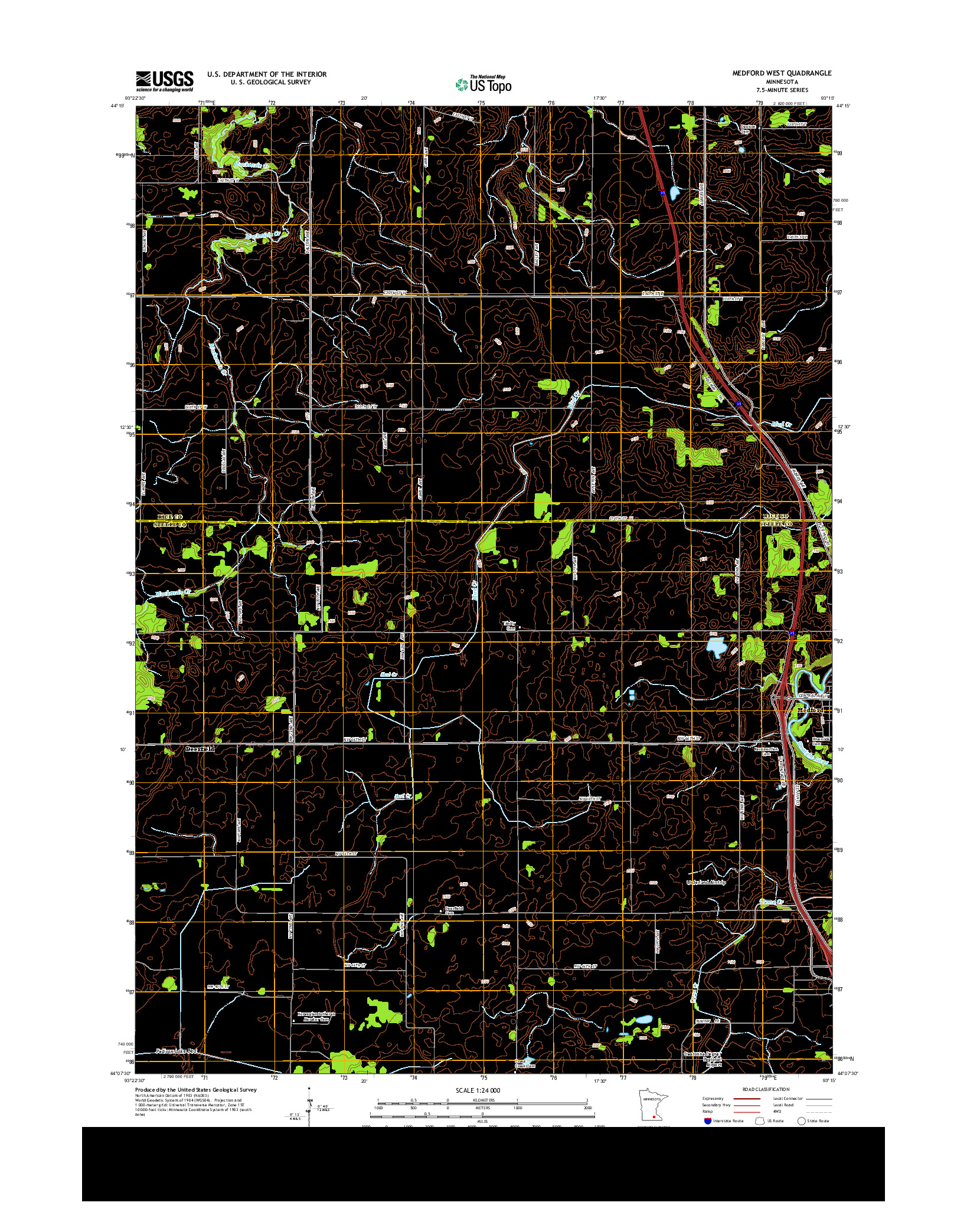 USGS US TOPO 7.5-MINUTE MAP FOR MEDFORD WEST, MN 2013