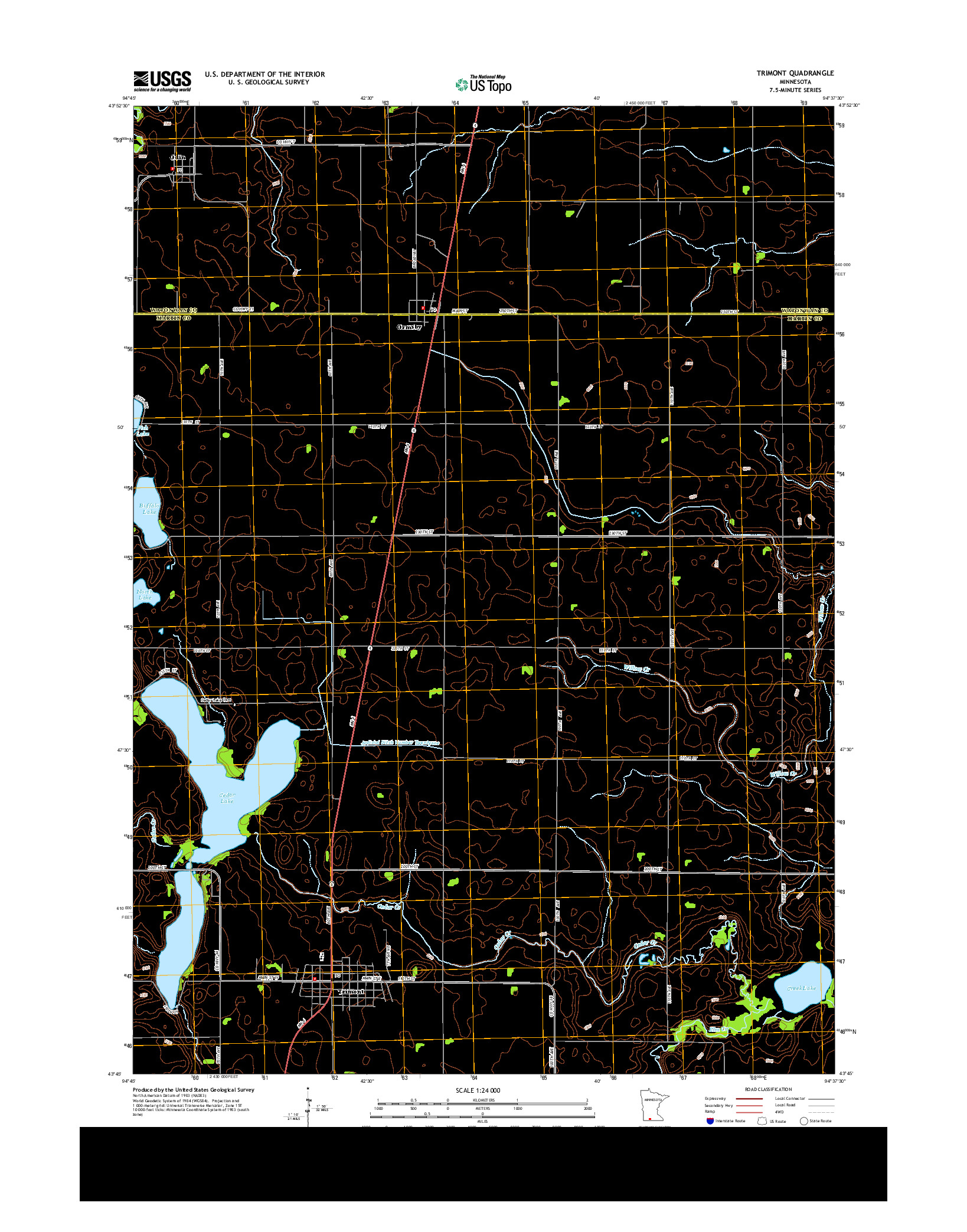 USGS US TOPO 7.5-MINUTE MAP FOR TRIMONT, MN 2013