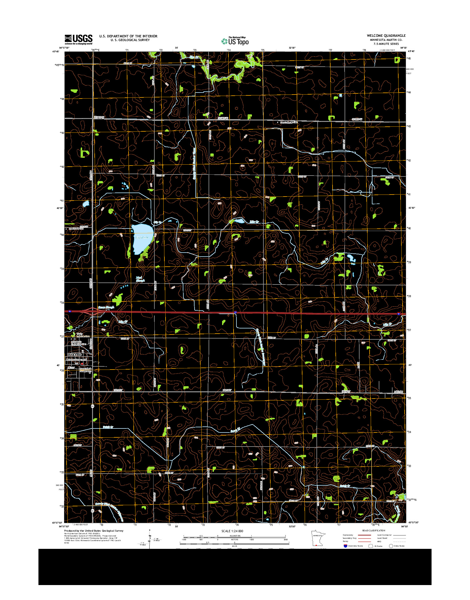 USGS US TOPO 7.5-MINUTE MAP FOR WELCOME, MN 2013