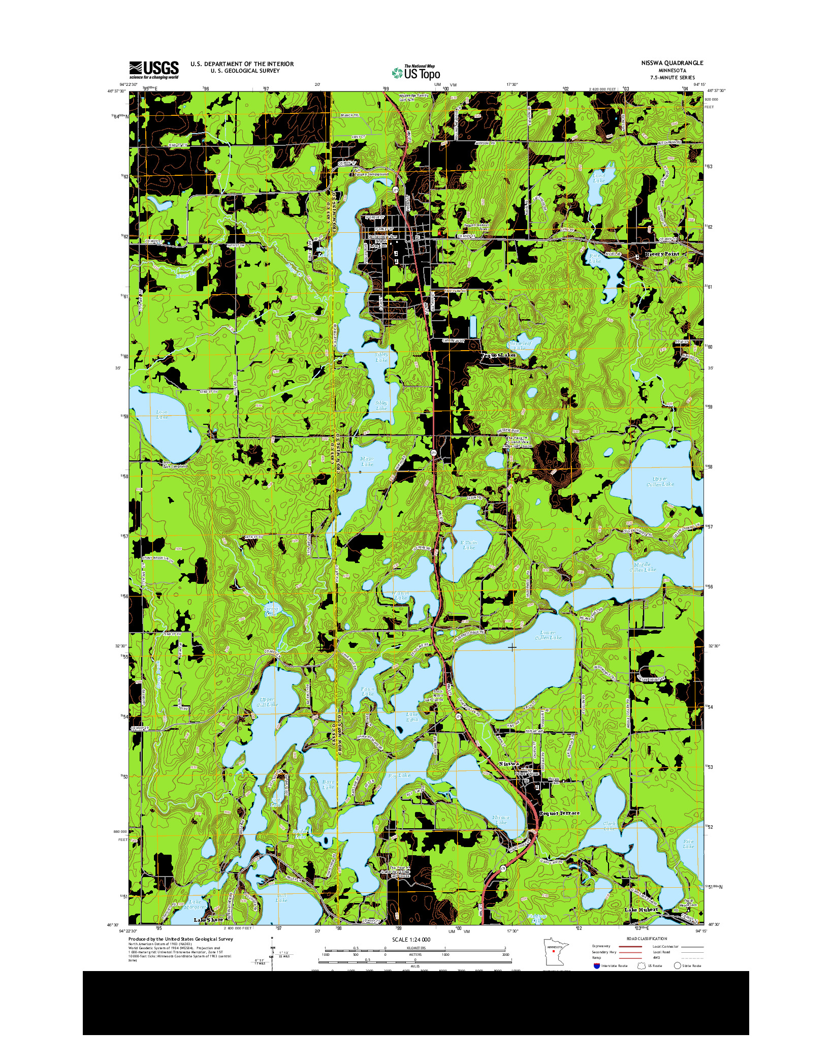 USGS US TOPO 7.5-MINUTE MAP FOR NISSWA, MN 2013