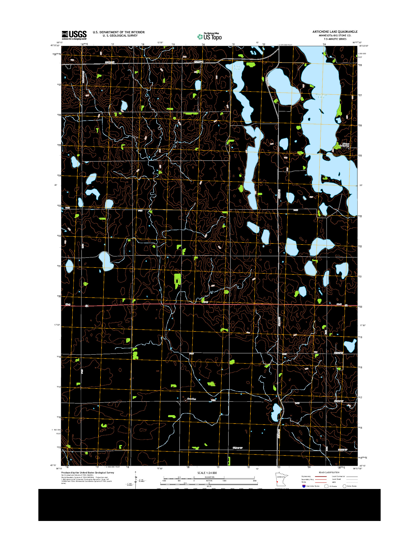 USGS US TOPO 7.5-MINUTE MAP FOR ARTICHOKE LAKE, MN 2013