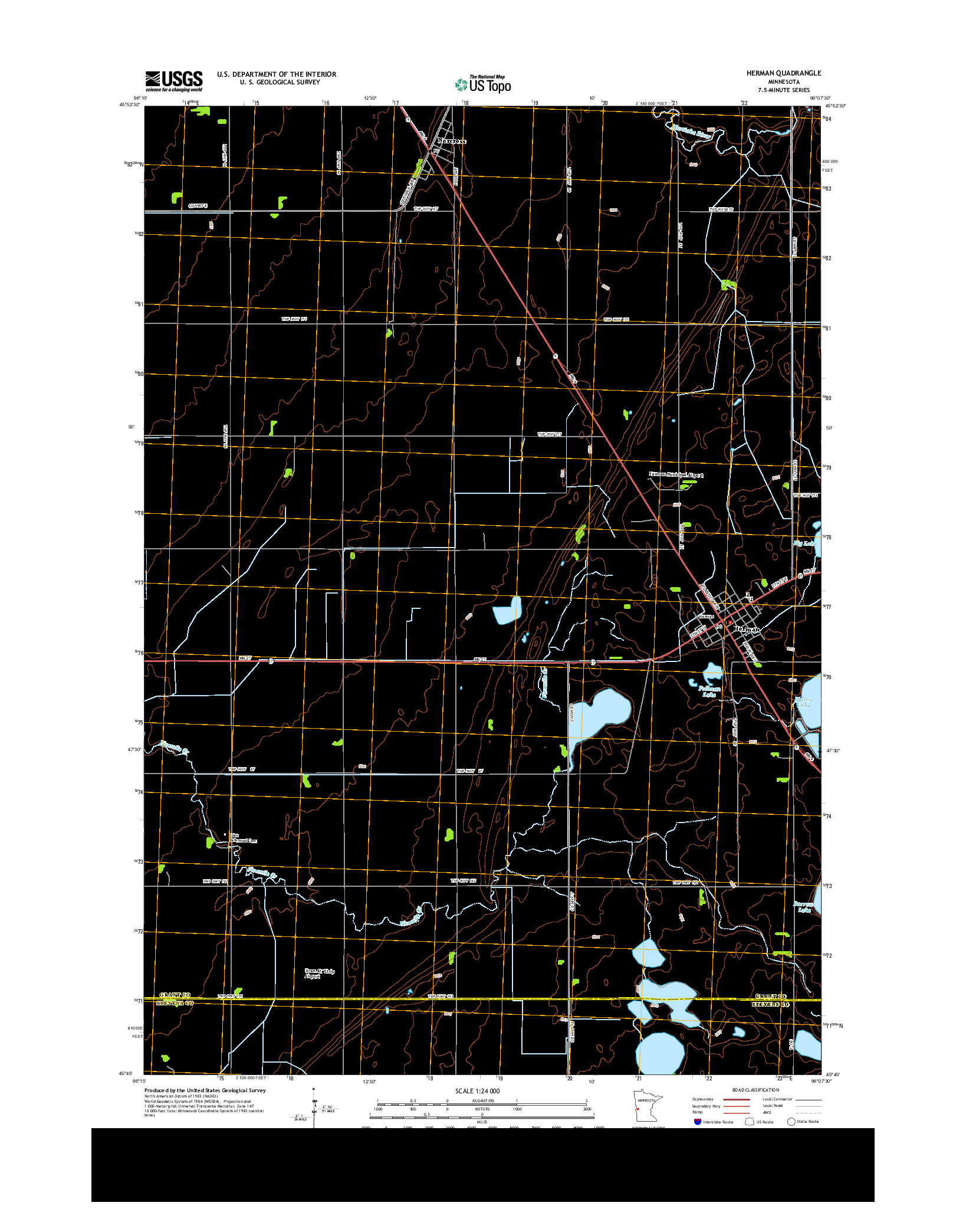 USGS US TOPO 7.5-MINUTE MAP FOR HERMAN, MN 2013