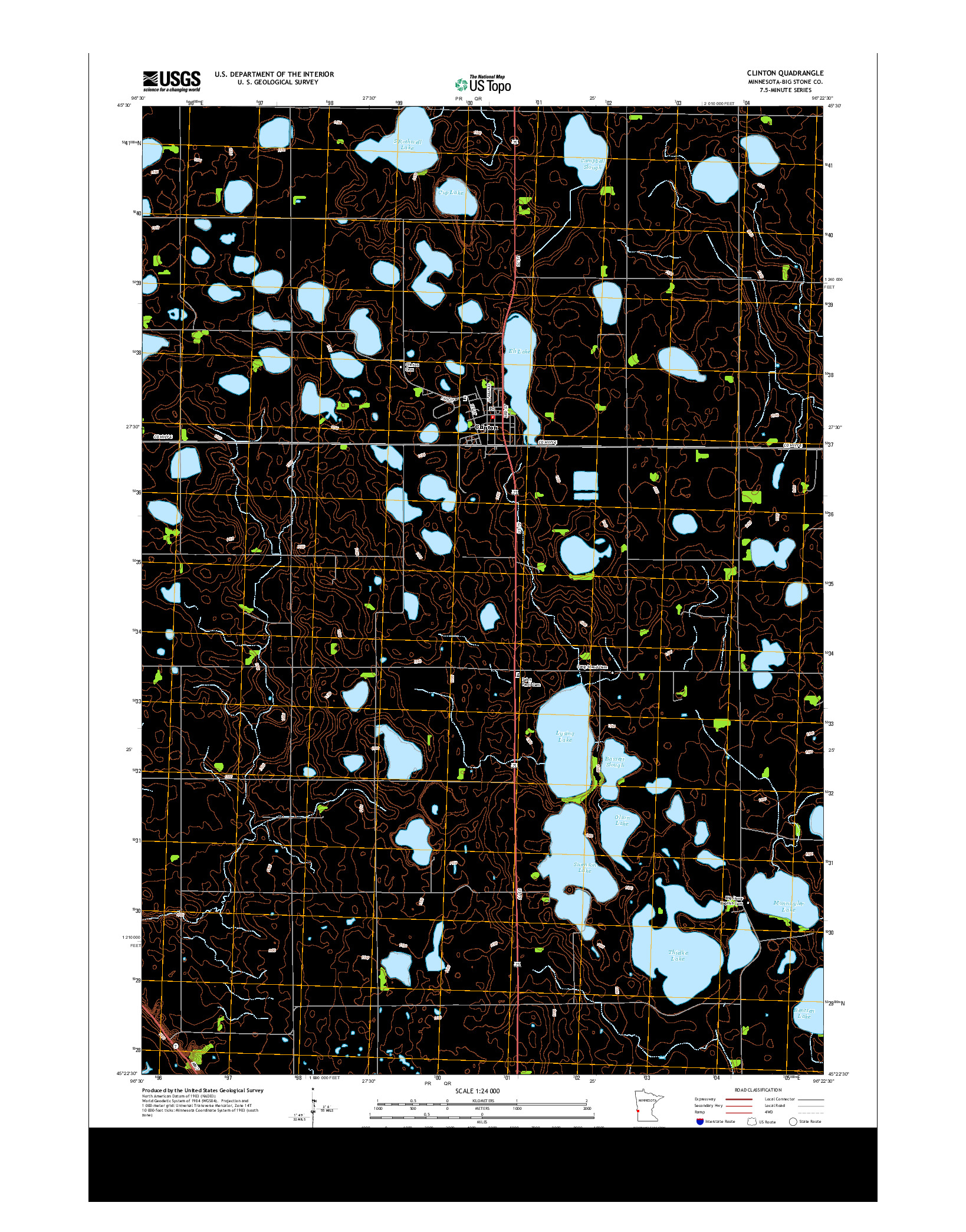 USGS US TOPO 7.5-MINUTE MAP FOR CLINTON, MN 2013