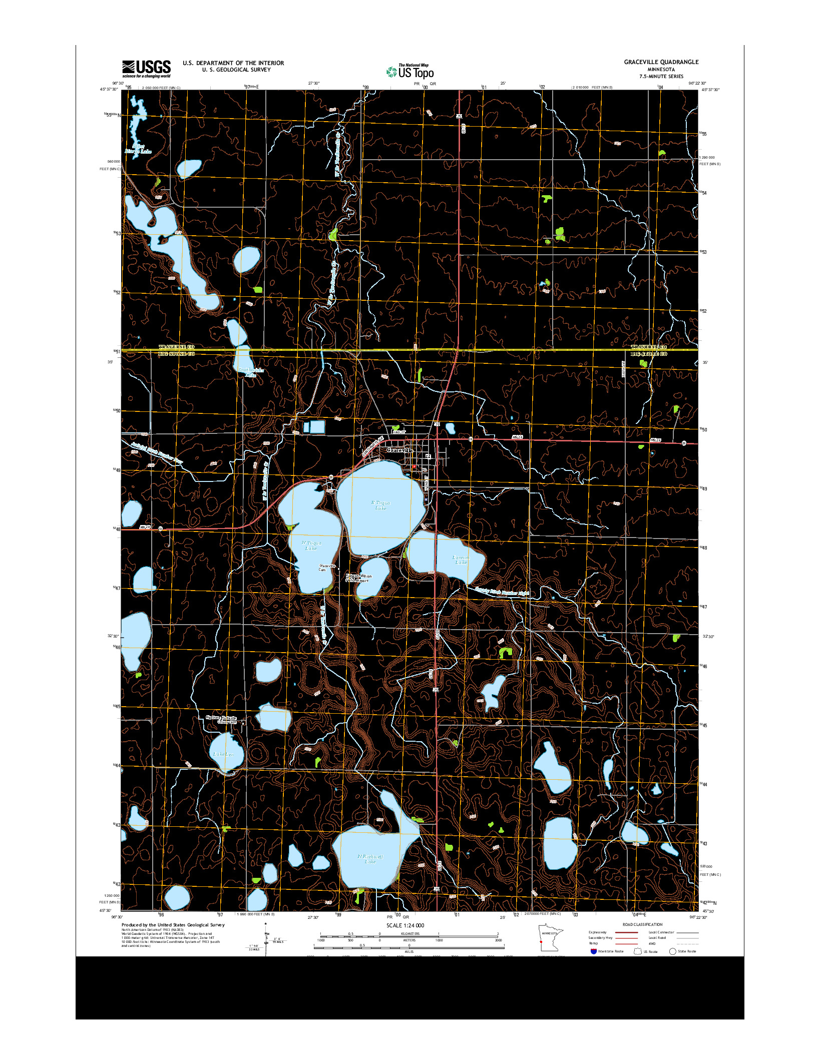 USGS US TOPO 7.5-MINUTE MAP FOR GRACEVILLE, MN 2013