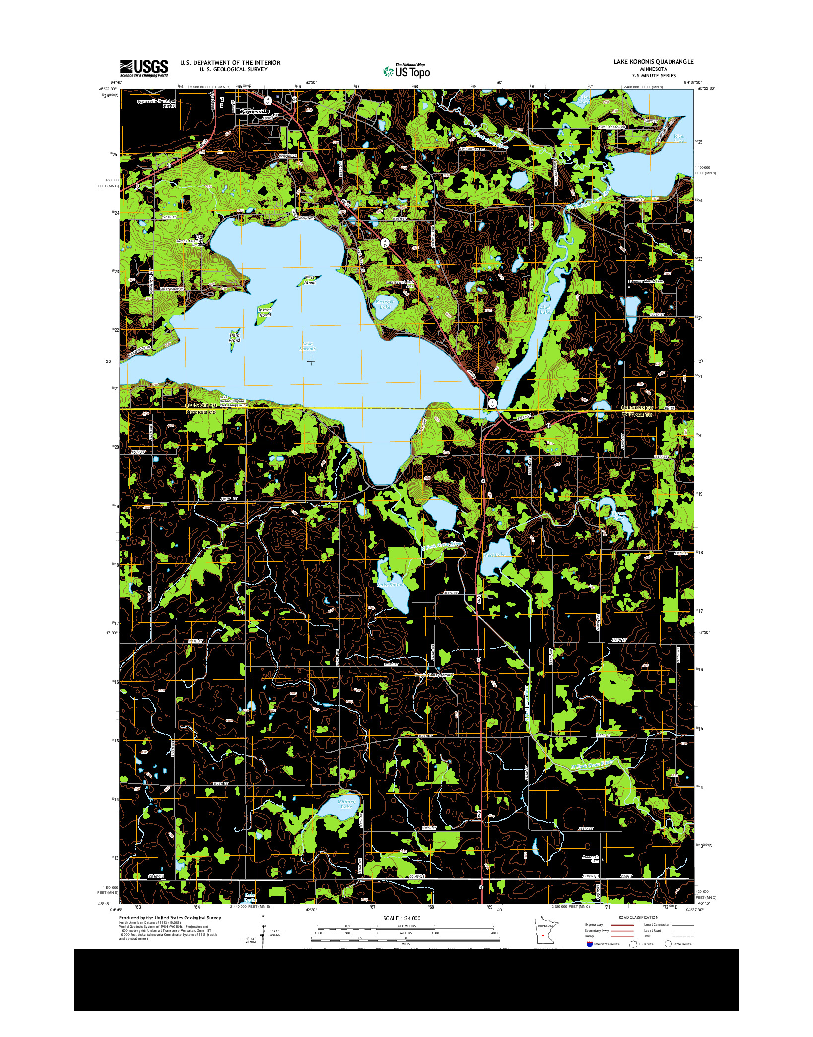 USGS US TOPO 7.5-MINUTE MAP FOR LAKE KORONIS, MN 2013