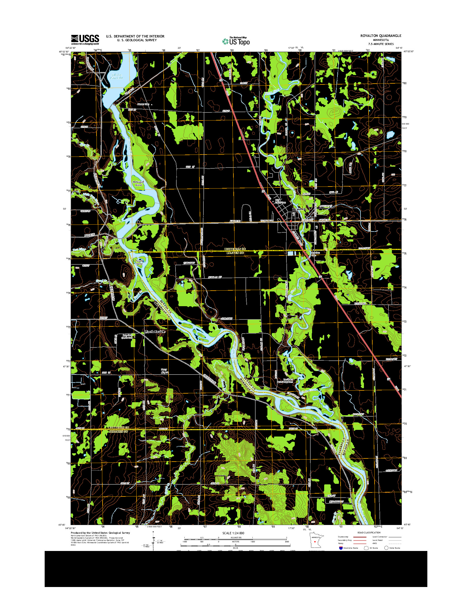 USGS US TOPO 7.5-MINUTE MAP FOR ROYALTON, MN 2013