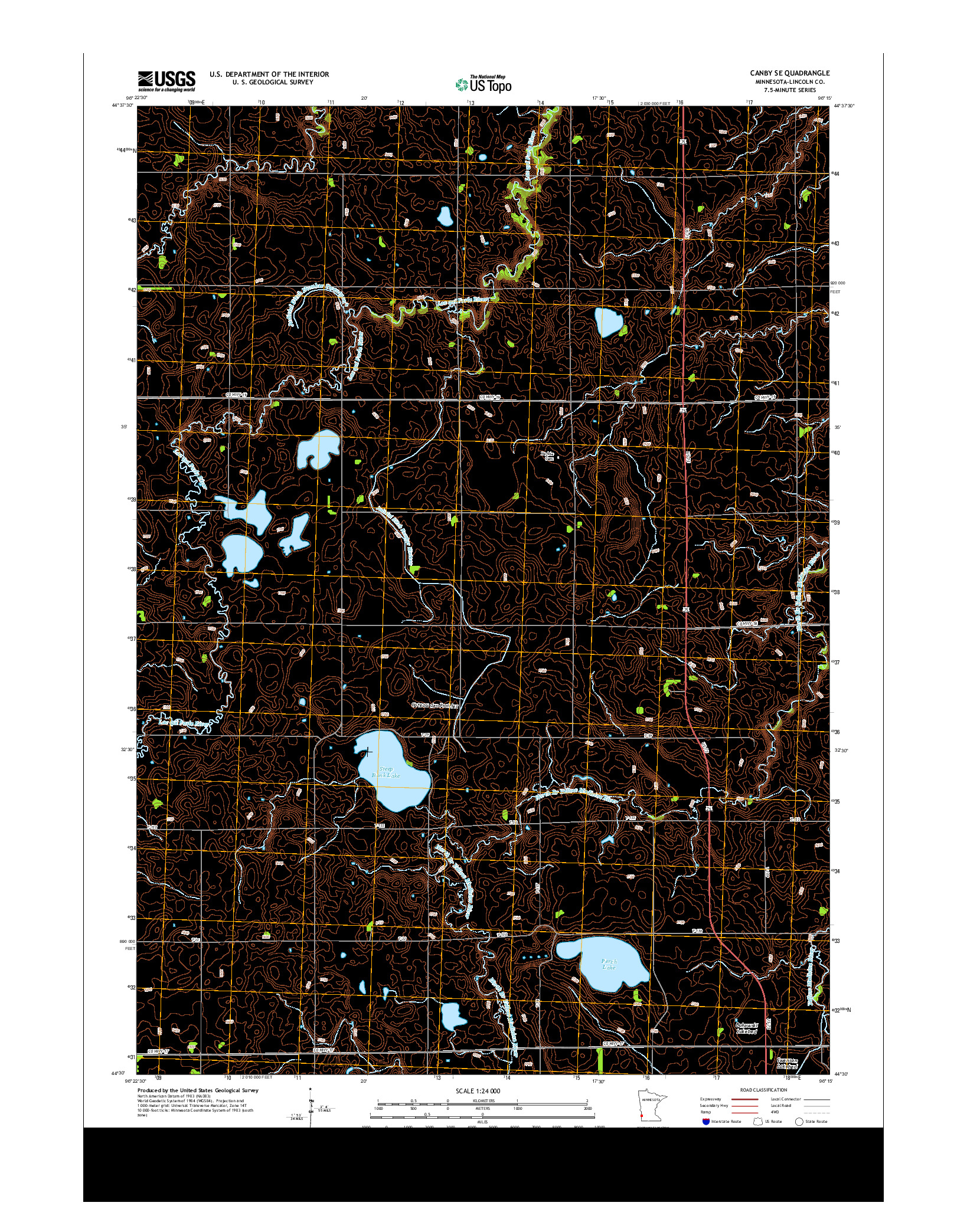 USGS US TOPO 7.5-MINUTE MAP FOR CANBY SE, MN 2013