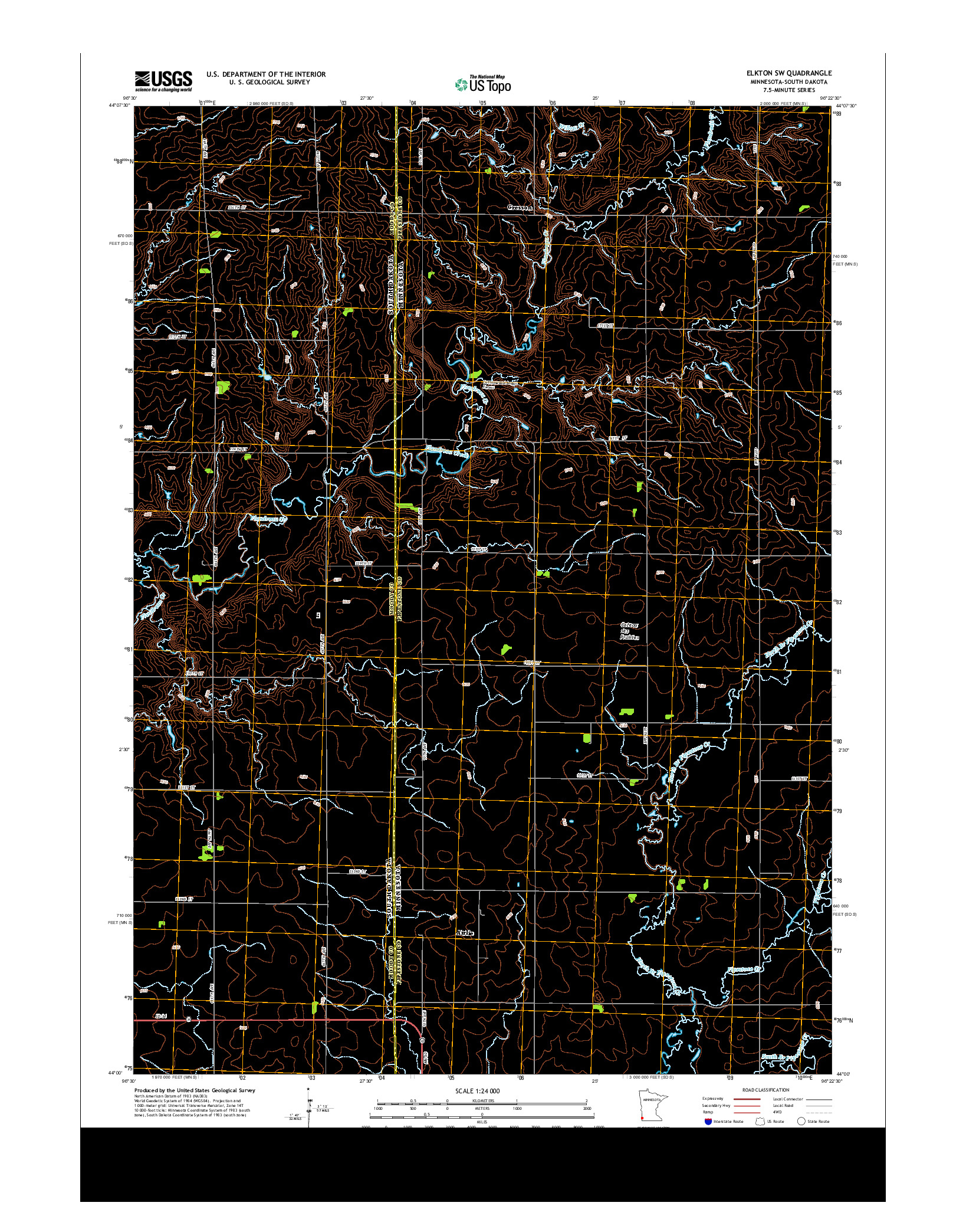 USGS US TOPO 7.5-MINUTE MAP FOR ELKTON SW, MN-SD 2013