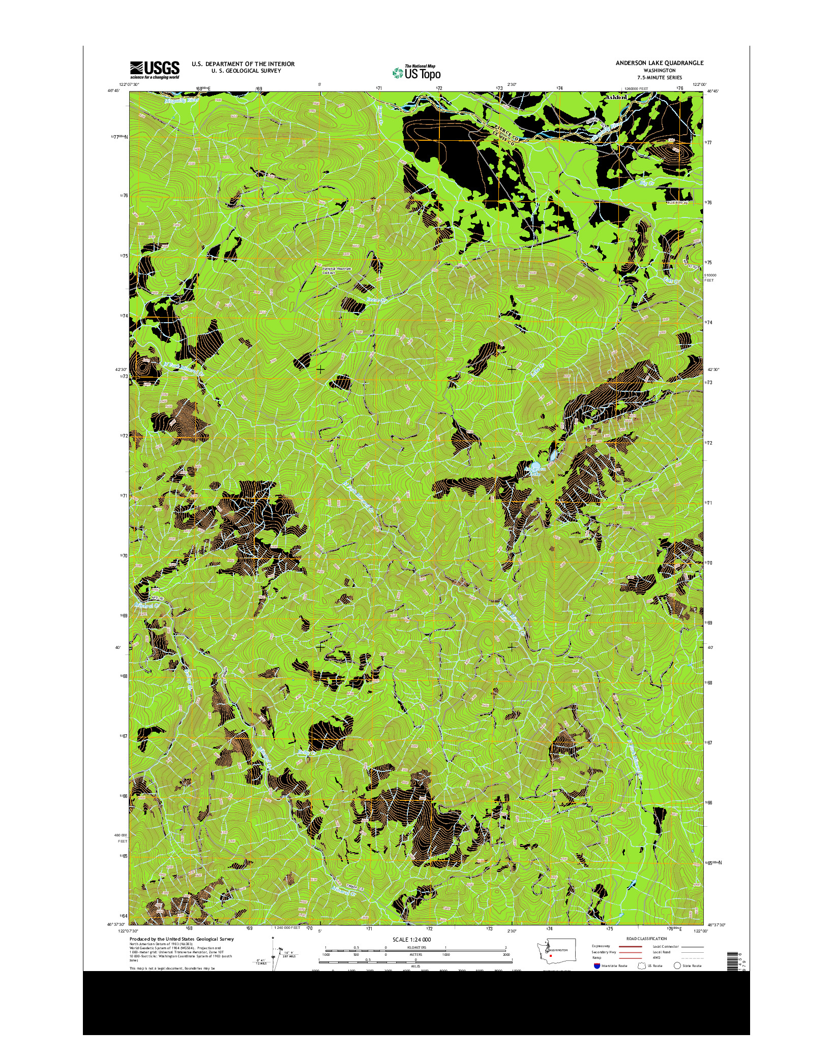 USGS US TOPO 7.5-MINUTE MAP FOR ANDERSON LAKE, WA 2013