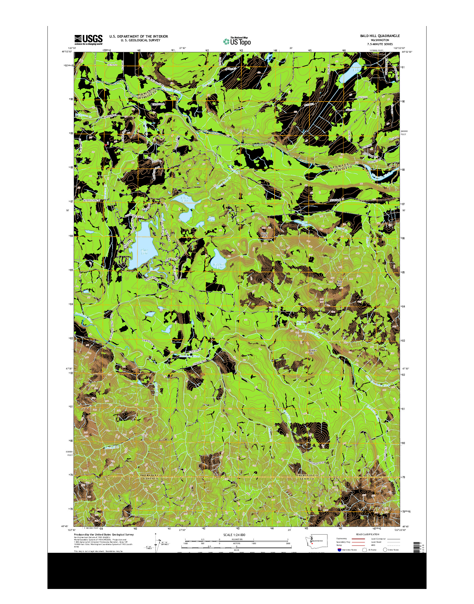 USGS US TOPO 7.5-MINUTE MAP FOR BALD HILL, WA 2013