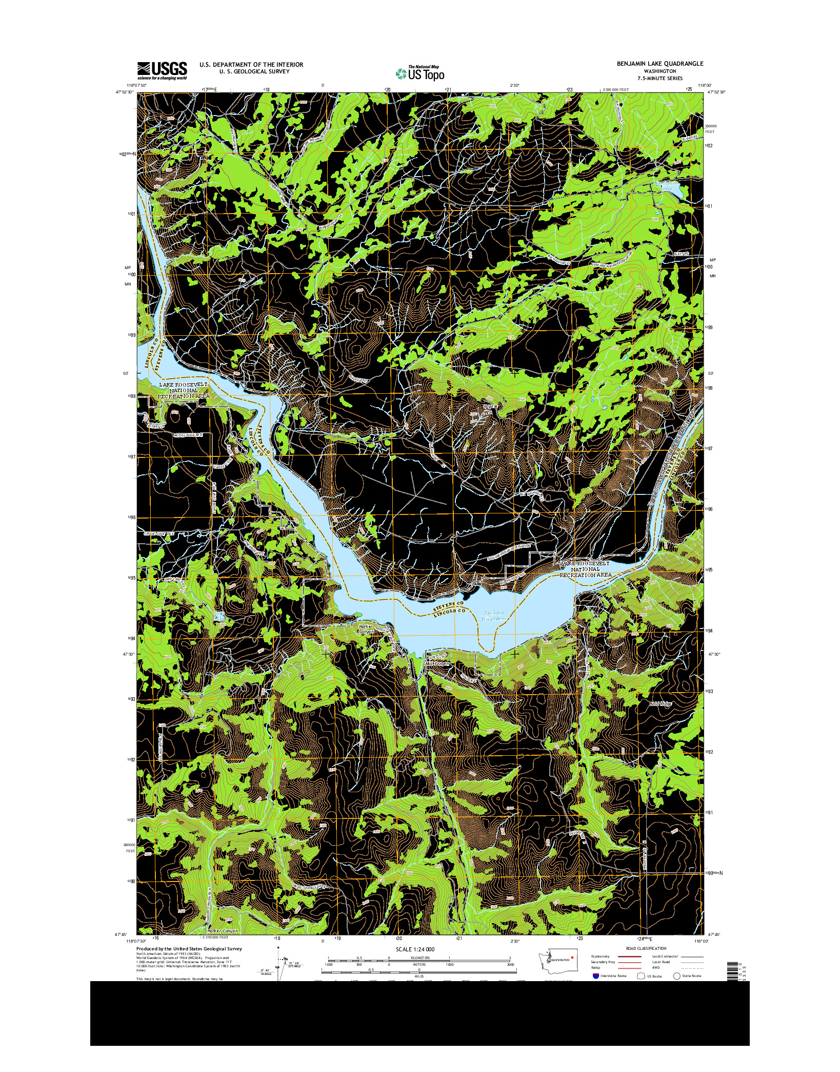 USGS US TOPO 7.5-MINUTE MAP FOR BENJAMIN LAKE, WA 2013