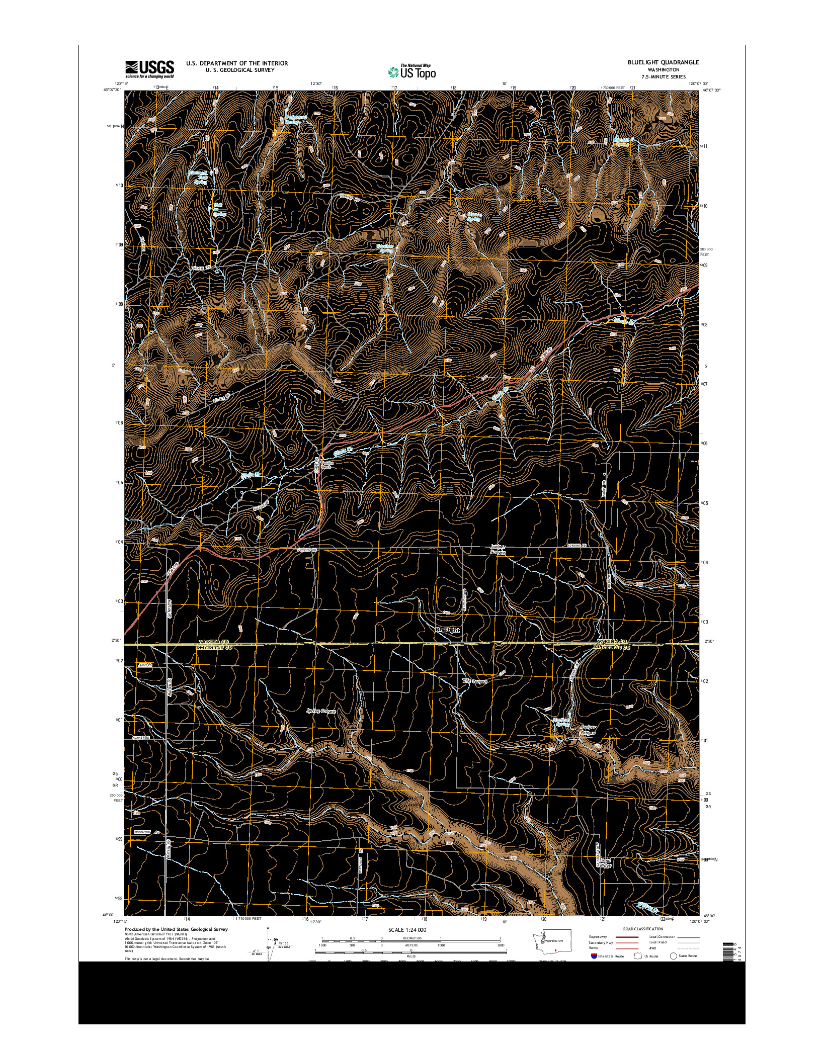 USGS US TOPO 7.5-MINUTE MAP FOR BLUELIGHT, WA 2013